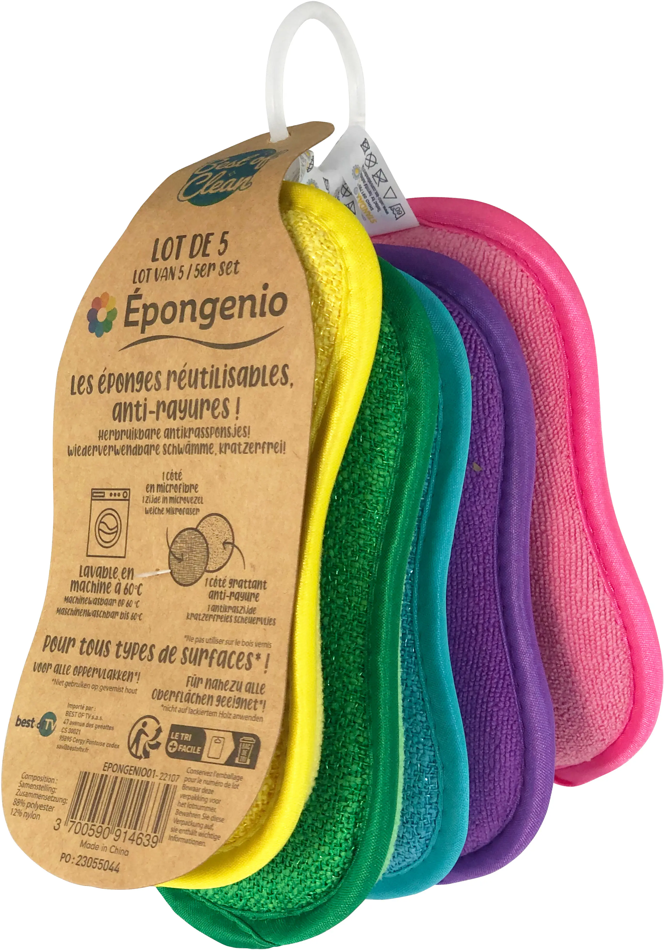 Broszio Schwammtücher Spongenio 12 x 17 cm bunt 5er Pack