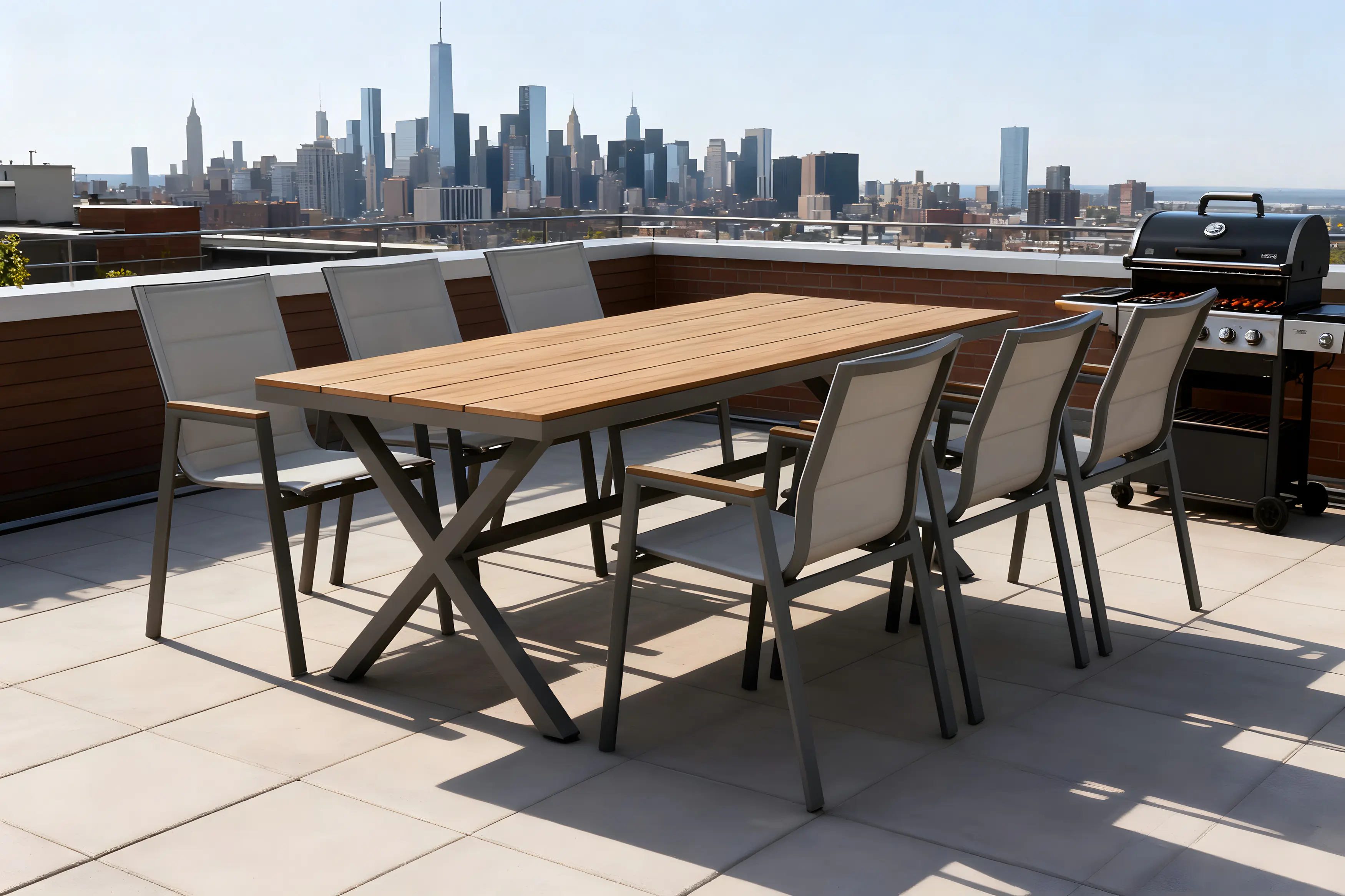 Primaster Garten-Essgruppe Milos 6 Personen Aluminium taupe/creme