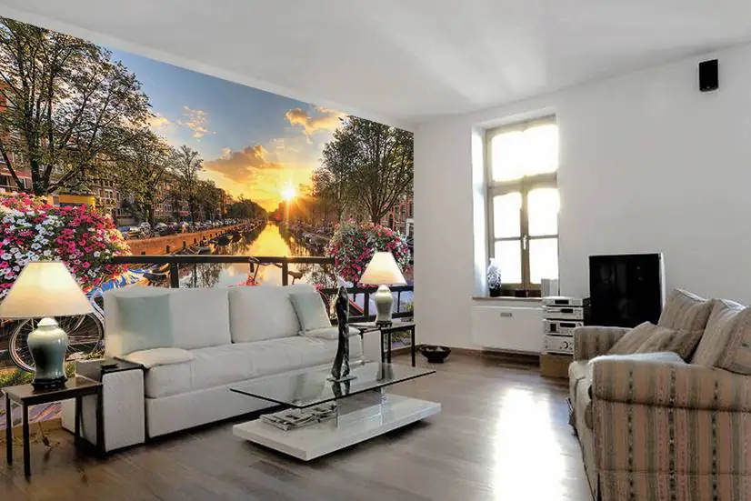 papermoon Vlies- Fototapete Digitaldruck 350 x 260 cm Amsterdam Sunrise