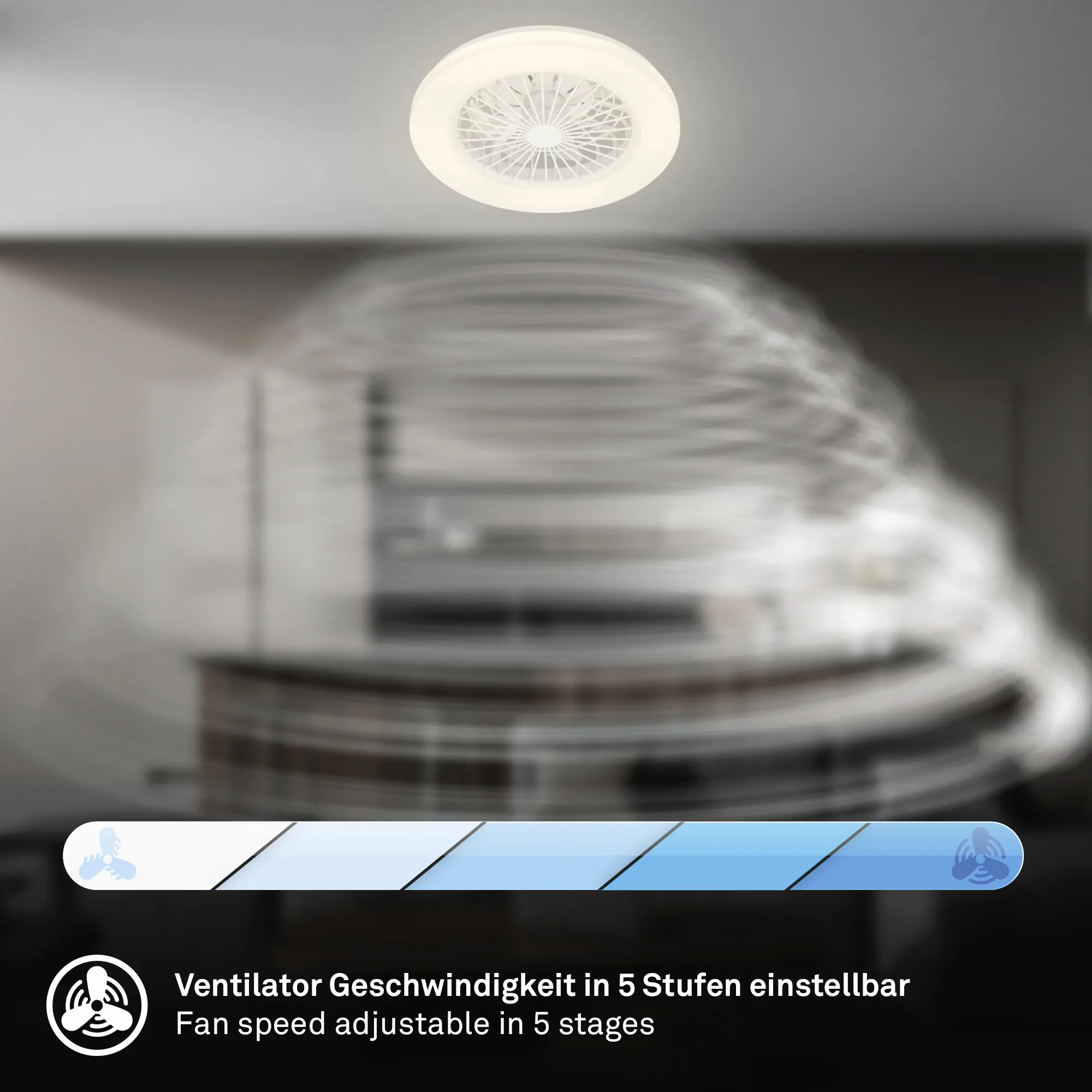Briloner LED Deckenleuchte mit Ventilator Fanti Ø 48,5 cm 49 W weiß CCT dimmbar