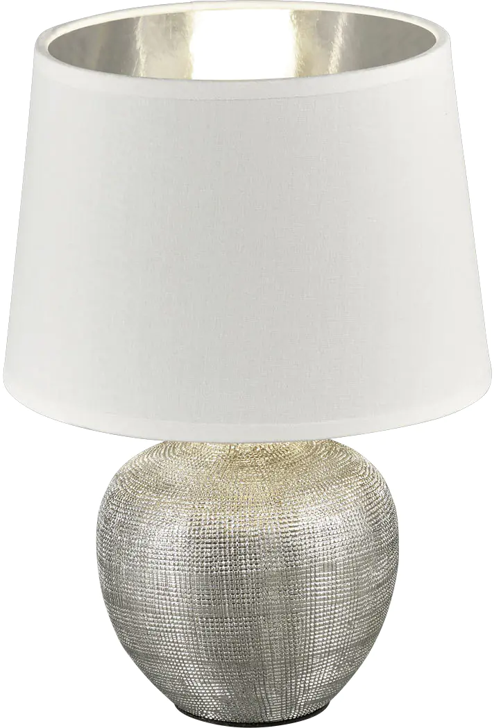 Reality Leuchten Tischleuchte Luxor silber Schnurschalter