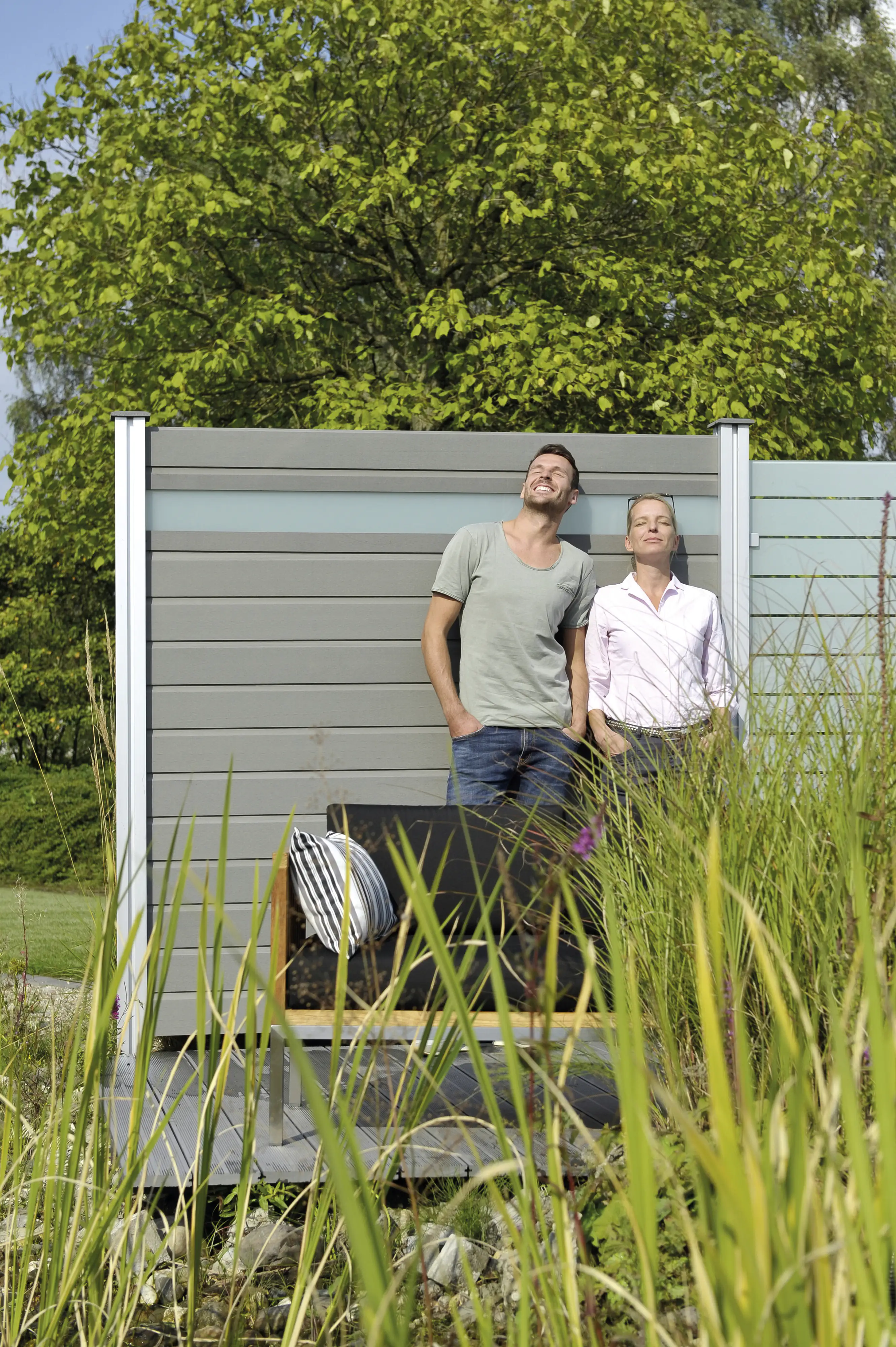 Osmo Sichtschutzelement Multi-Fence Grundelement, hellgrau