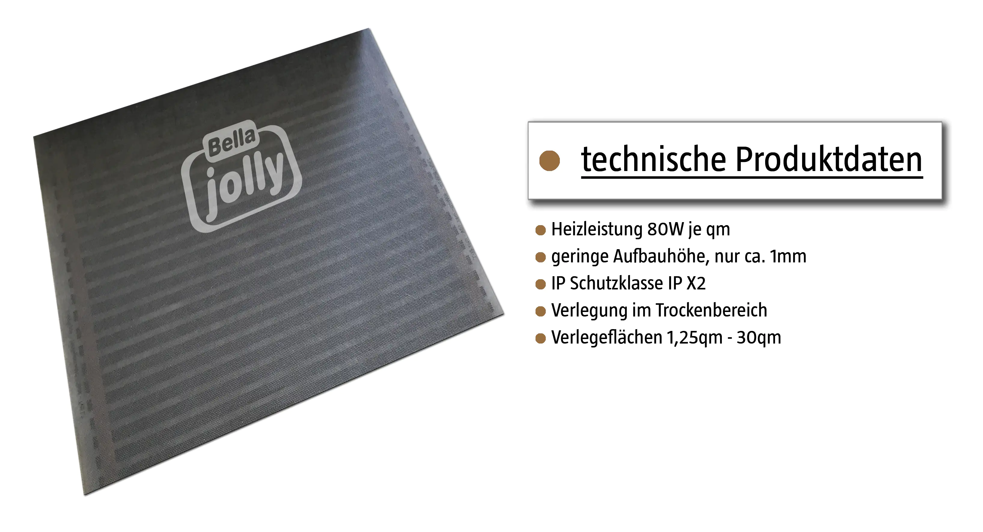 Jollytherm Fußbodenheizung Top-Therm Carbon  2,75m²  220 Watt