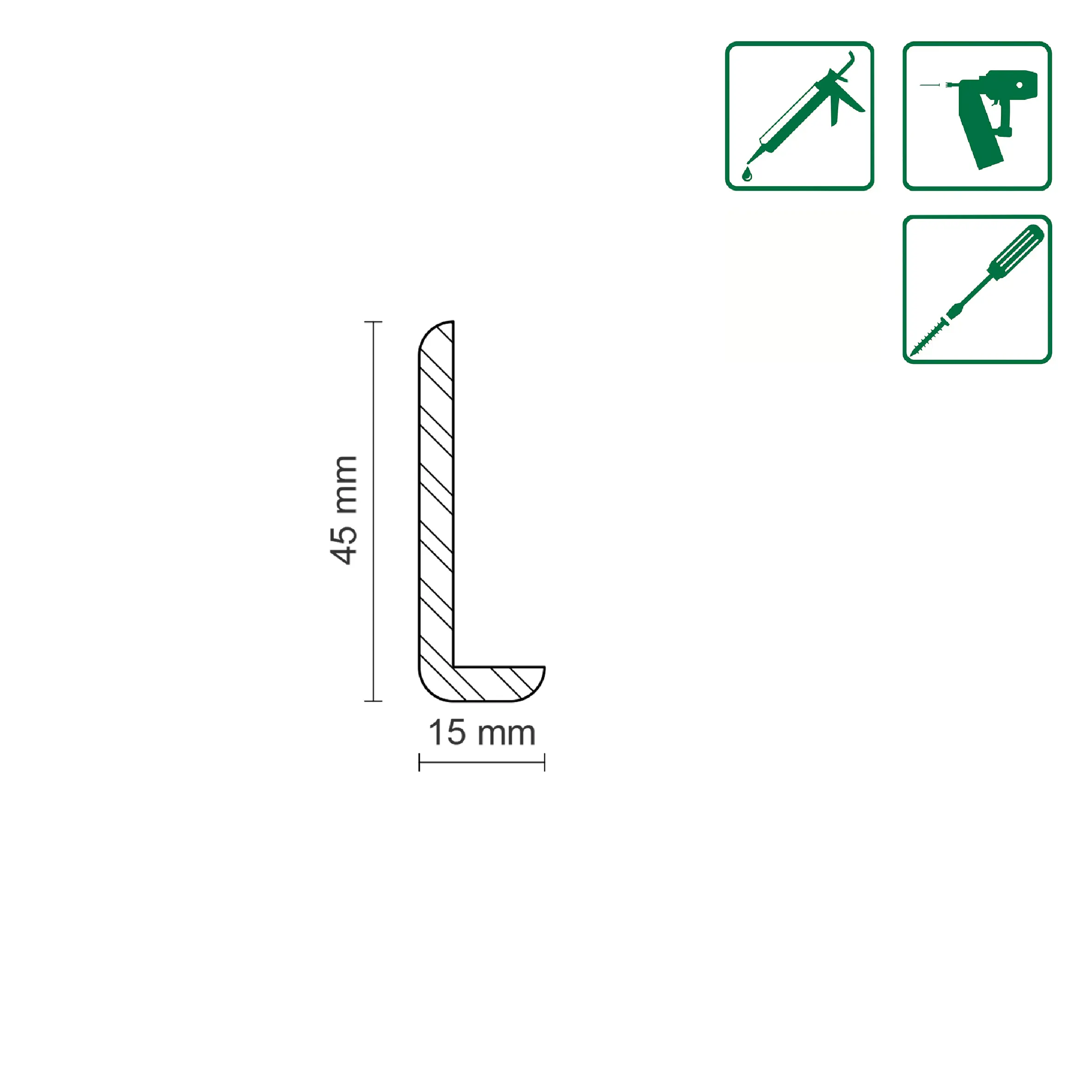 FN Neuhofer Winkelleiste 100 cm 45 x 15 mm Fichte oder Kiefer