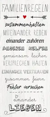 4251050569689 Deco-Canvas Bild - Familienregeln 30 x 70 cm