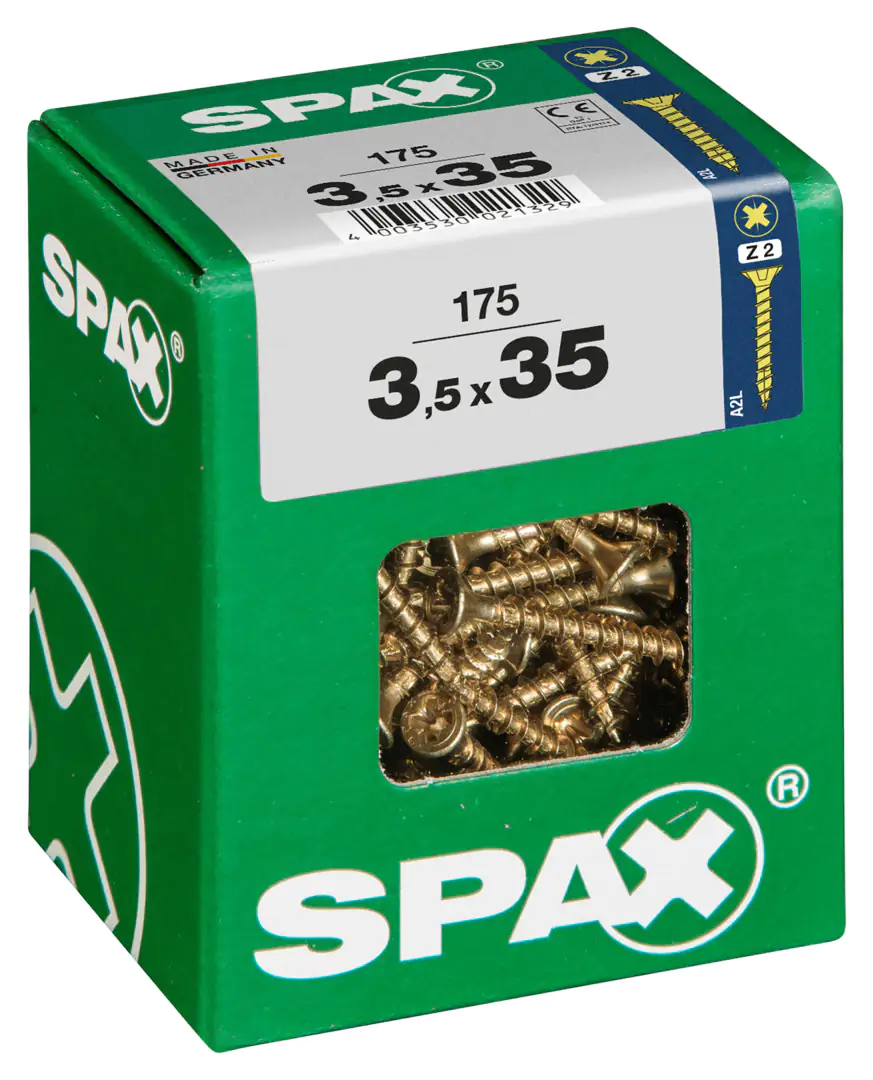 Spax Universalschrauben 3.5 x 35 mm PZ 2 - 175 Stk. Spax Universalschrauben 3.5 x 35 mm PZ 2 - 175 Stk.