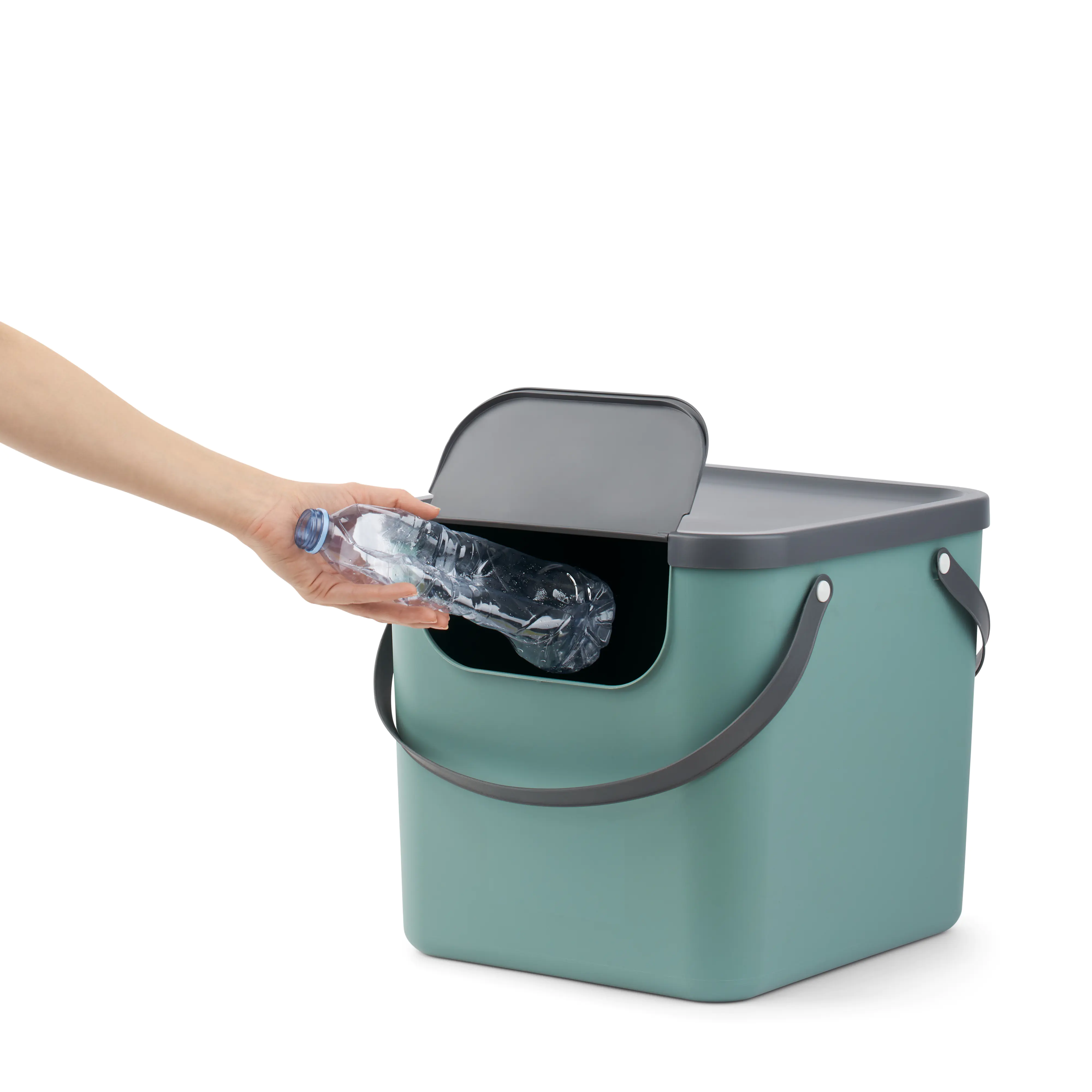 Rotho Mülltrennungssystem Albula 40 L misteltoe green Recyclingbehälter