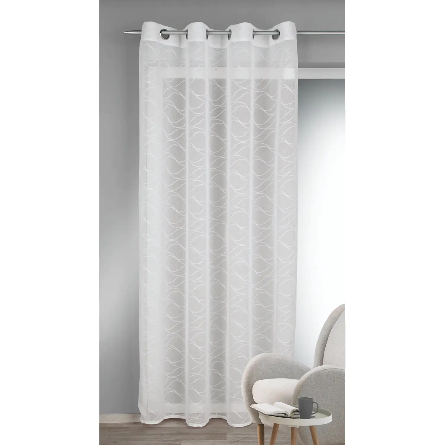 Neusser Collection Ösenschal Erik weiß-silber, 135 x 245 cm