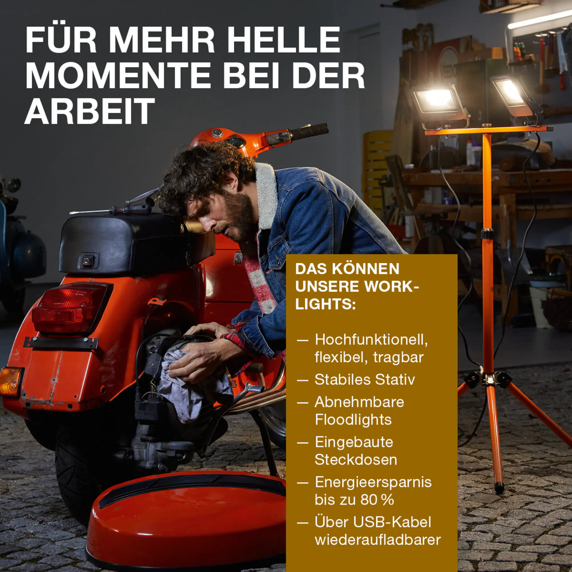 Osram LED Baustrahler Worklight Value 60 W kaltweiß schwarz