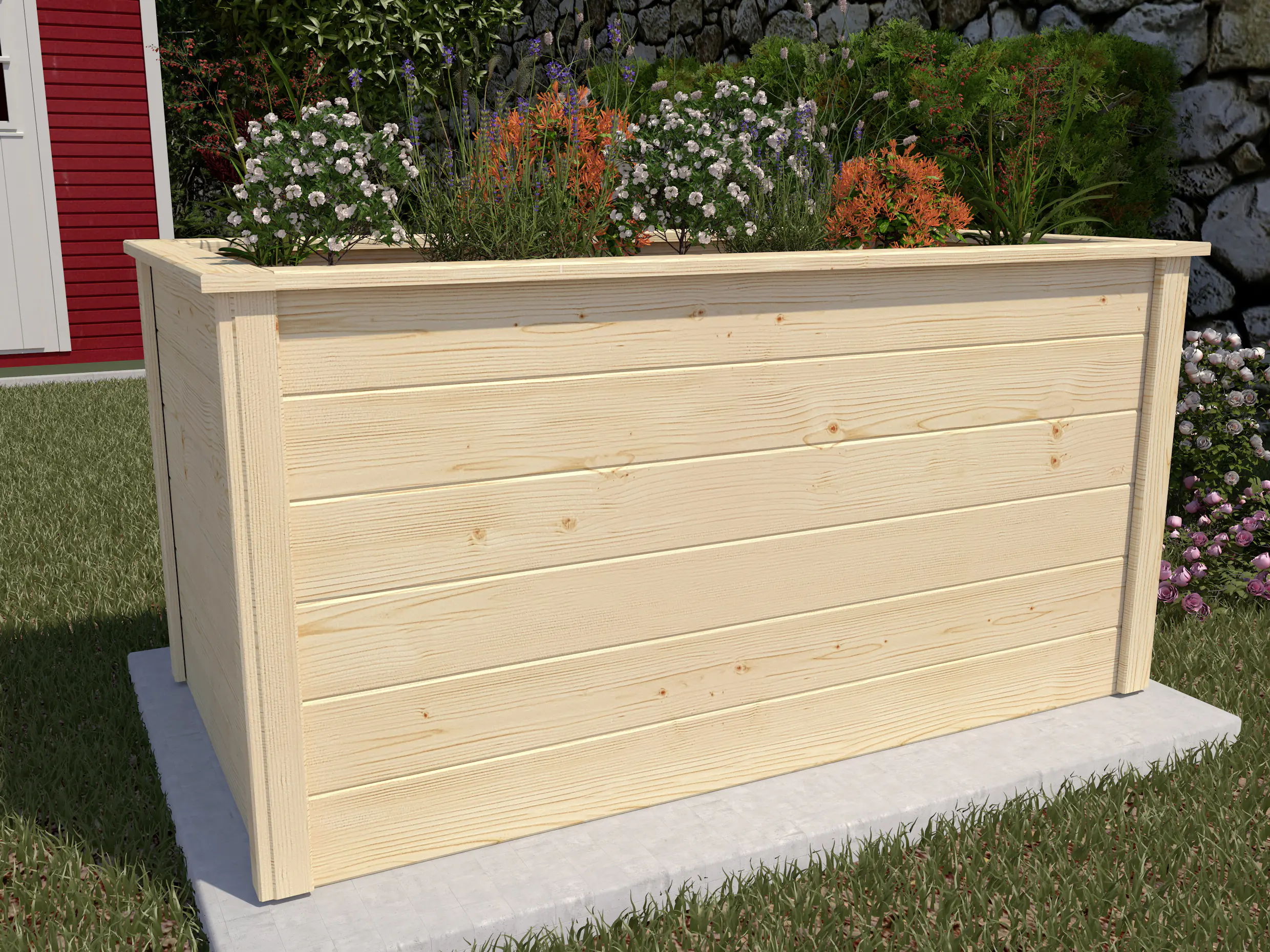 Weka Hochbeet 133 x 72 x 70 cm natur mit Schutzfolie