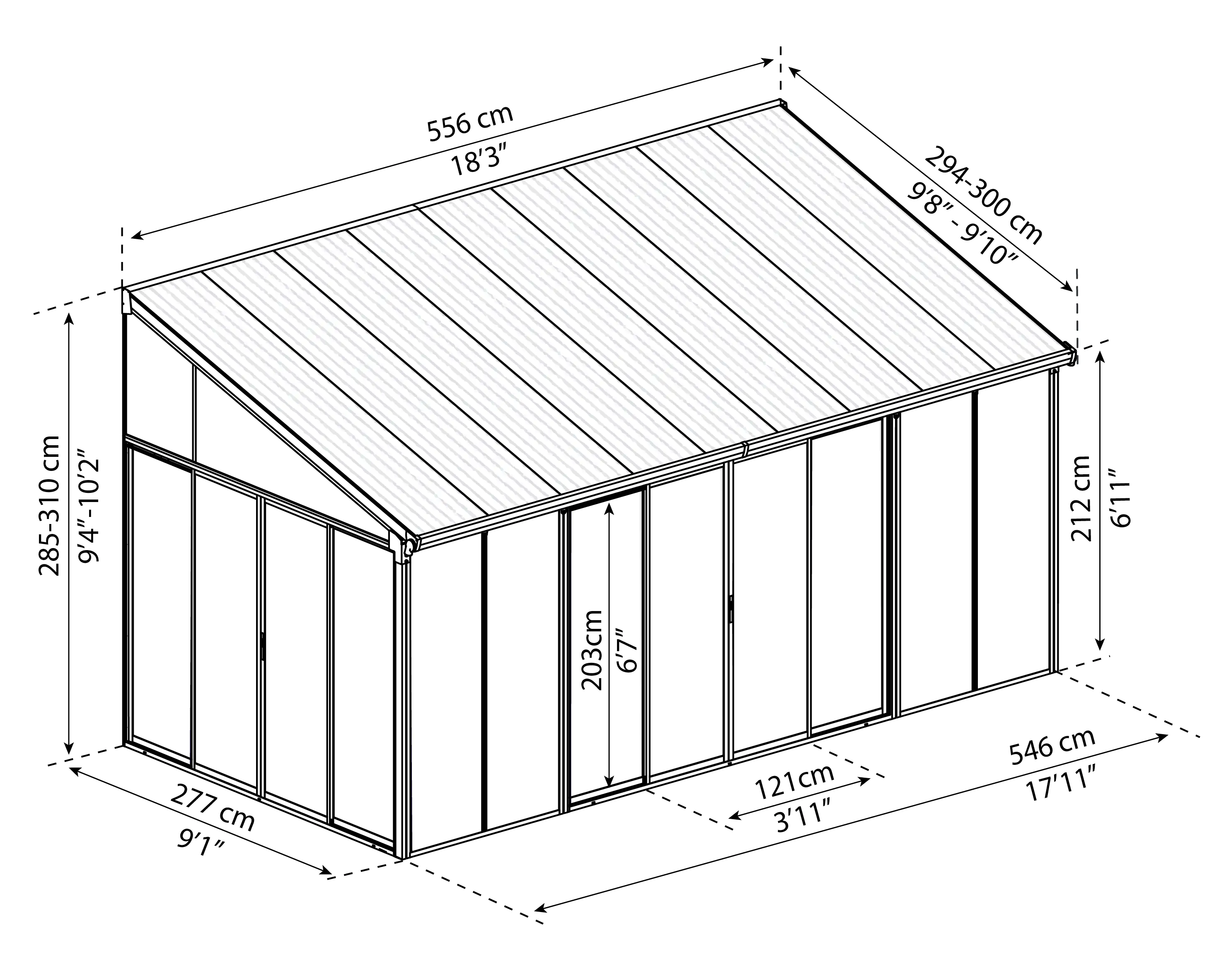 Canopia Wintergarten SanRemo 3x5.46 546 x 294-300 x 289-310 cm (BxTxH) Canopia Wintergarten SanRemo 3x5.46 546 x 294-300 x 289-310 cm (BxTxH)