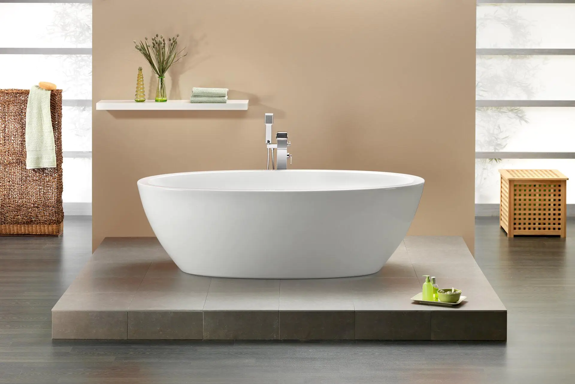 Ottofond Freistehende Badewanne Latina 190 x 94 x 45,5 cm, weiß