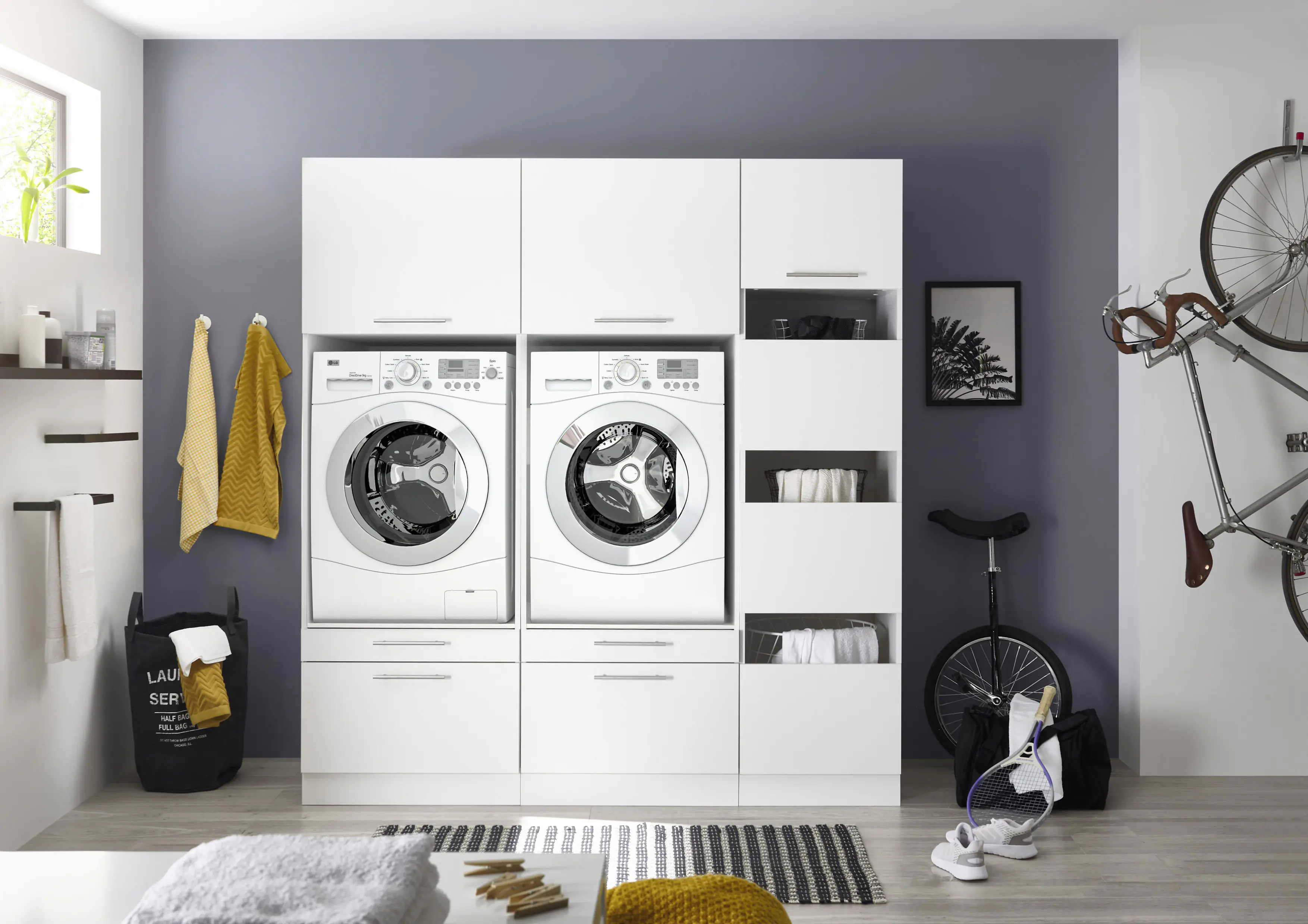 Respekta Waschmaschinenschrank Clara Waschmaschinenumbauschrank HWRSET12 Respekta Waschmaschinenschrank Clara Waschmaschinenumbauschrank HWRSET12