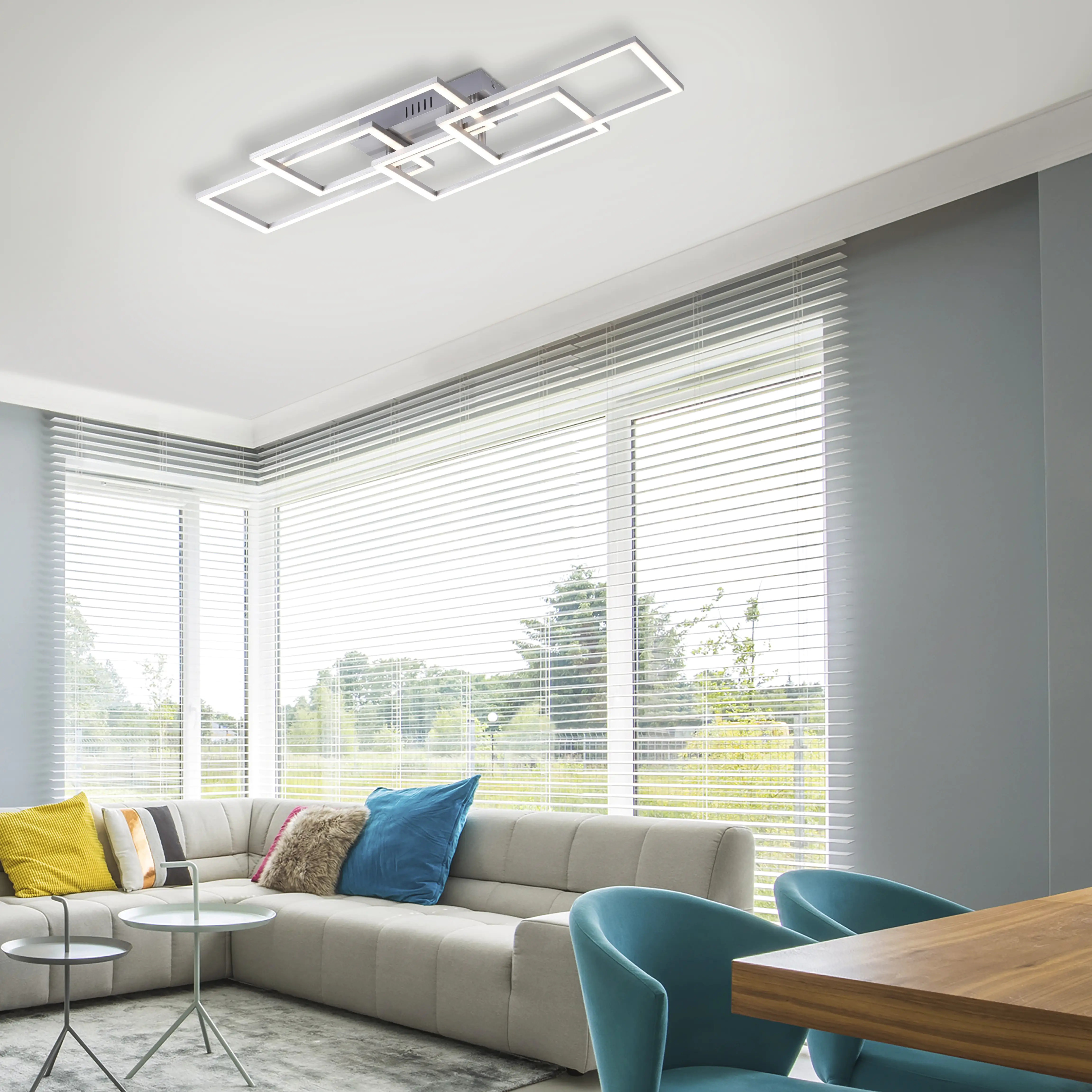 JustLight LED Deckenleuchte Iven 54 x 33,5 cm dimmbar, warmweiß