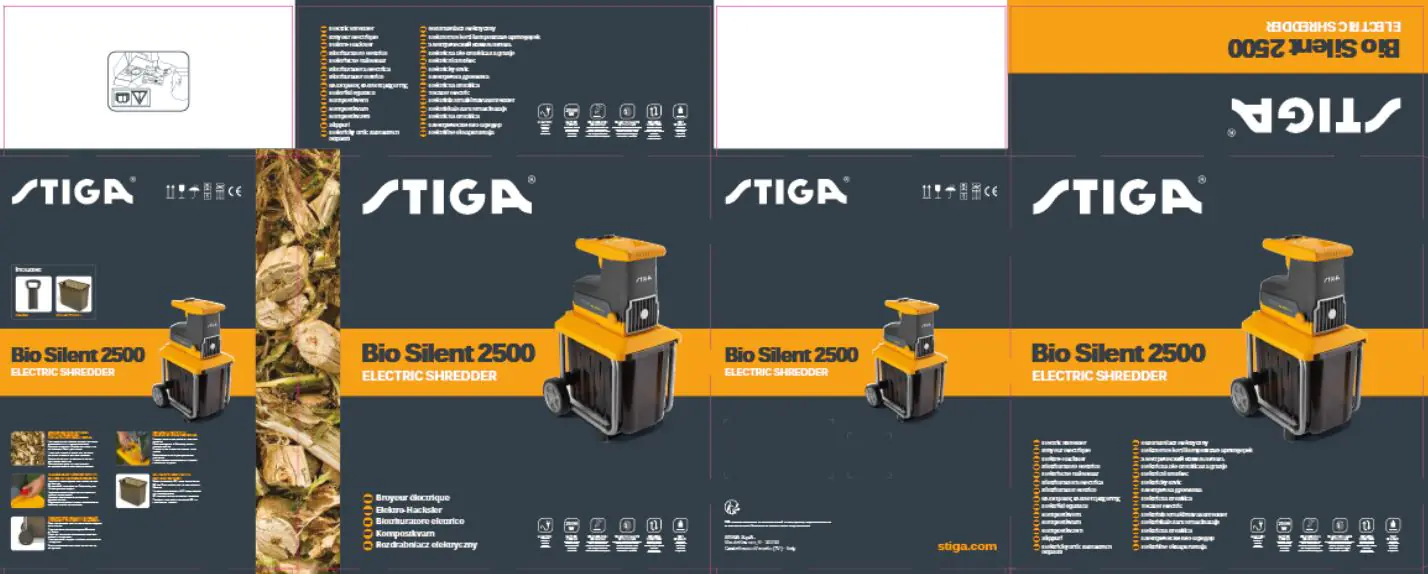Stiga Elektro Häcksler BIO SILENT 2500 2.500 Watt, max. Aststärke Ø 40 mm Stiga Elektro Häcksler BIO SILENT 2500 2.500 Watt, max. Aststärke Ø 40 mm