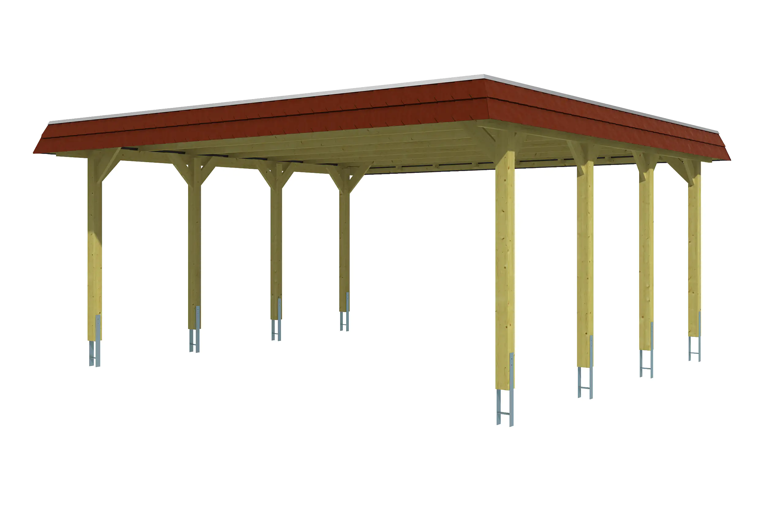 4018211009671_02 SKAN HOLZ Carport Spreewald 585 x 589 cm mit Aluminiumdach