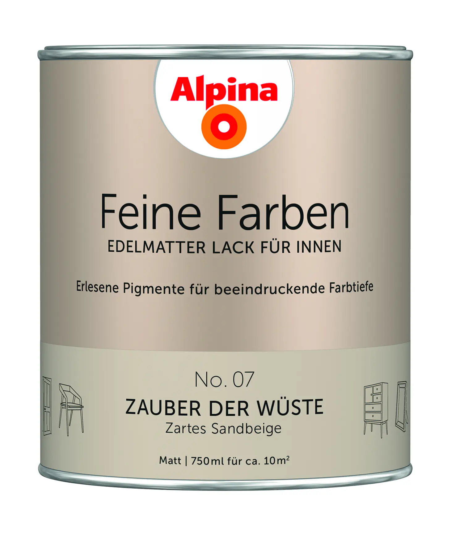 Alpina Feine Farben Lack No. 07 Zauber der Wüste - sandbeige 750 ml