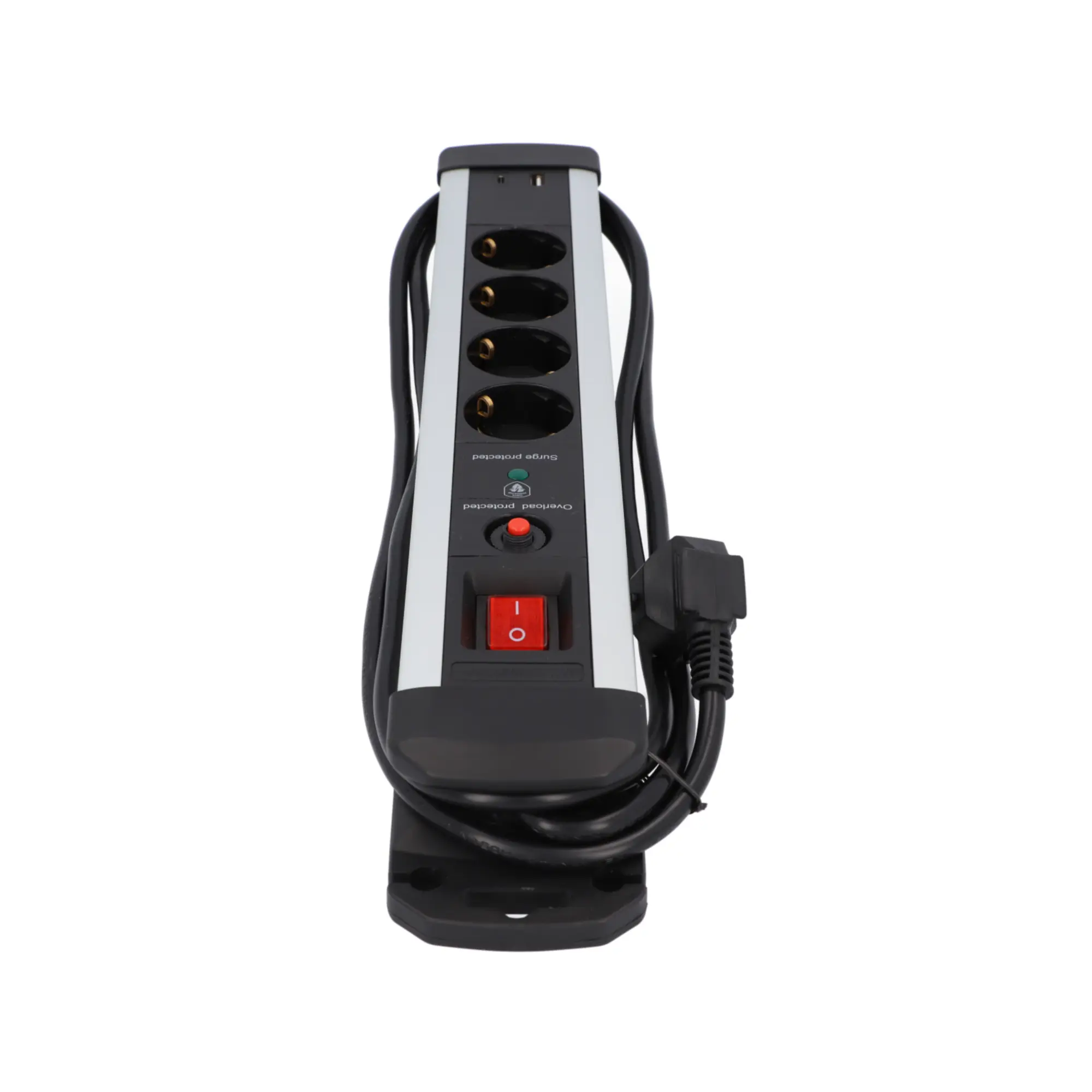 Unitec Tischsteckdose 4-fach mit Schalter & Überspannungsschutz 2 m