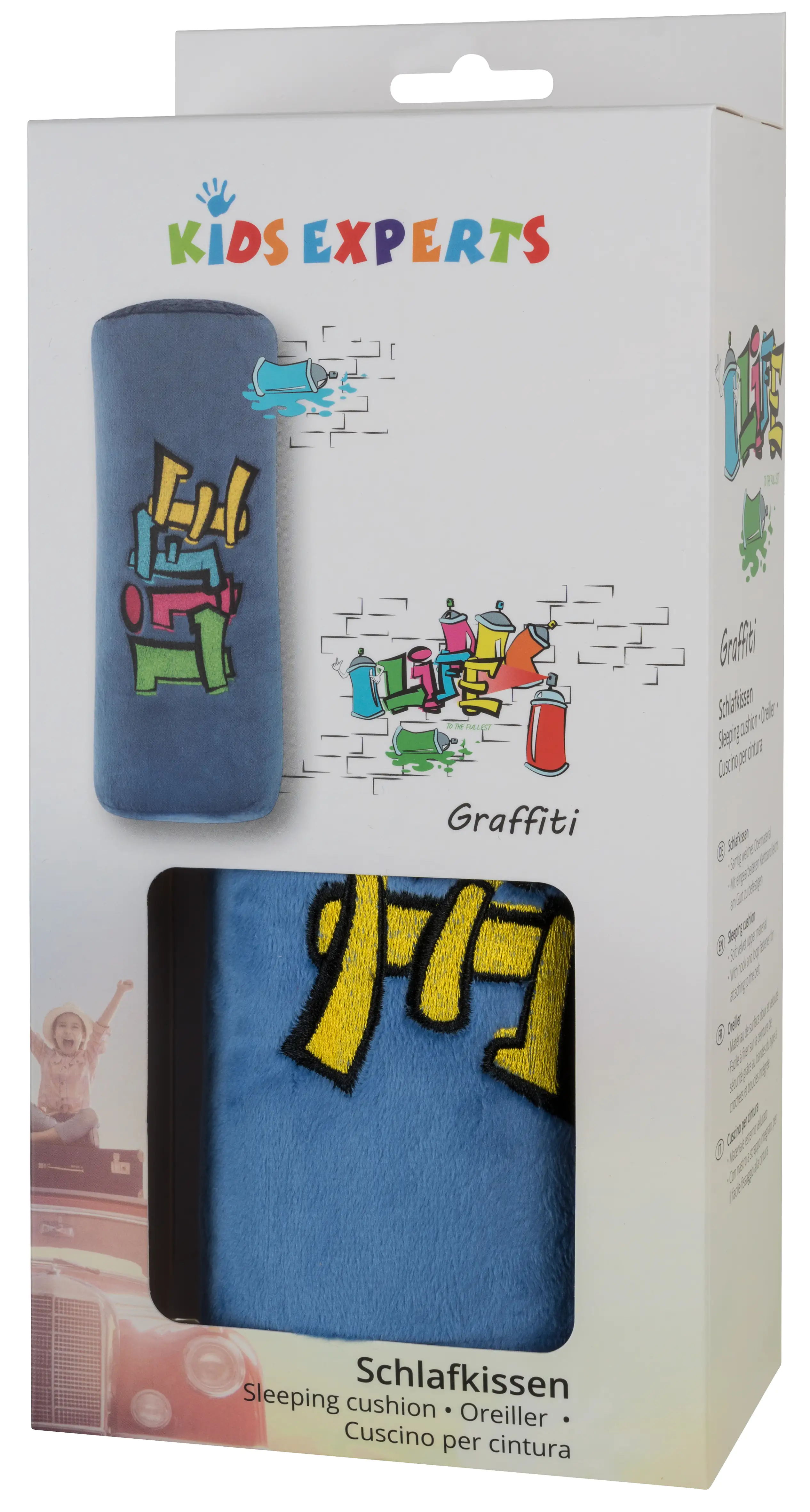 Walser Schlafkissen Graffiti blau 1-teilig