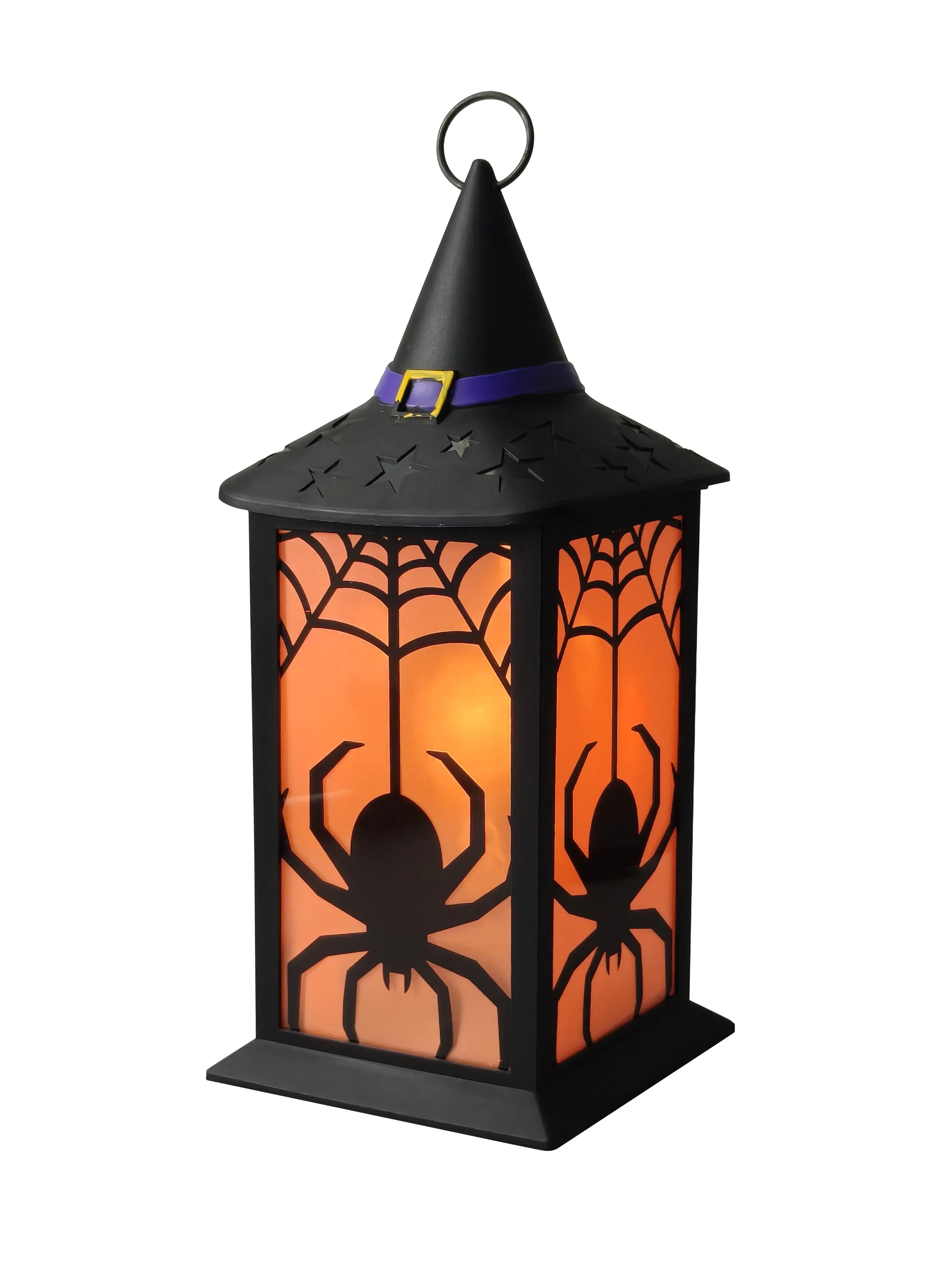 TrendLine LED Laterne 32 cm batteriebetrieben warmweiß schwarz-orange