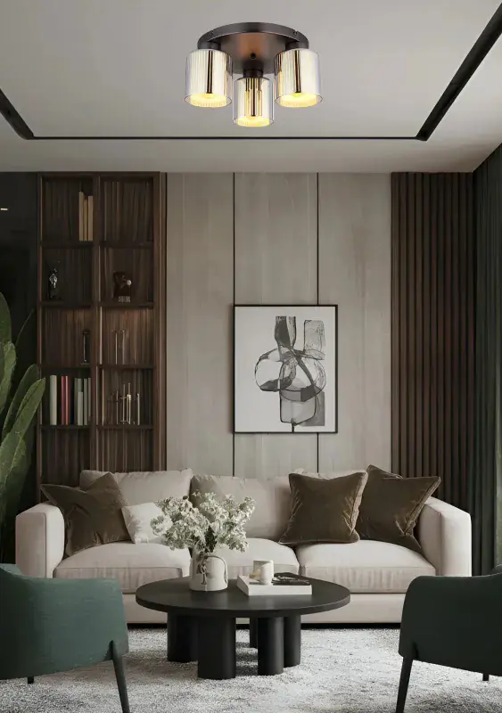 Globo Deckenleuchte Felicia 34,5 x 17,5 cm Ø x H schwarz-chrom matt