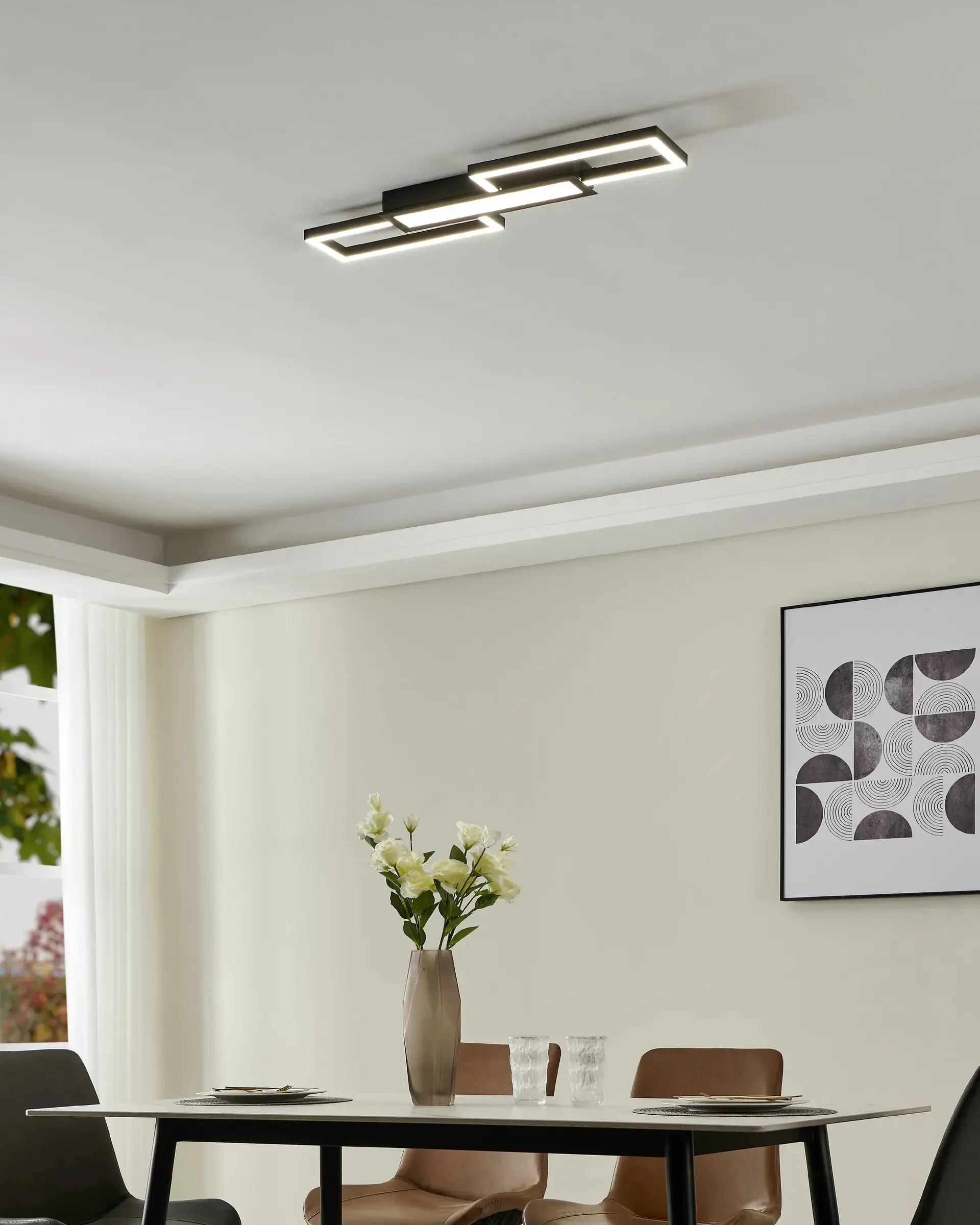 Eglo LED Deckenleuchte Fomento schwarz 78 x 26 cm warmweiß-kaltweiß