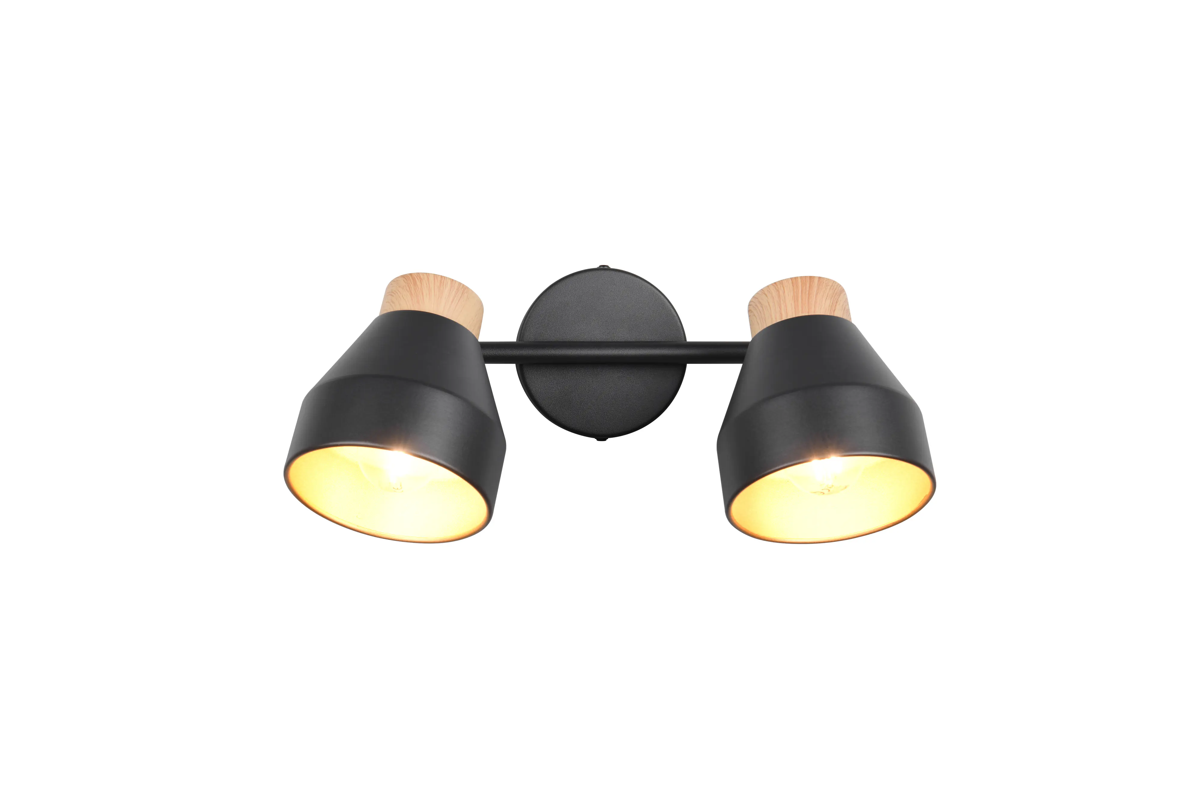 Trio LED-Deckenlampe 2er Spot Valentin 21 x 32 cm schwarz matt/natur