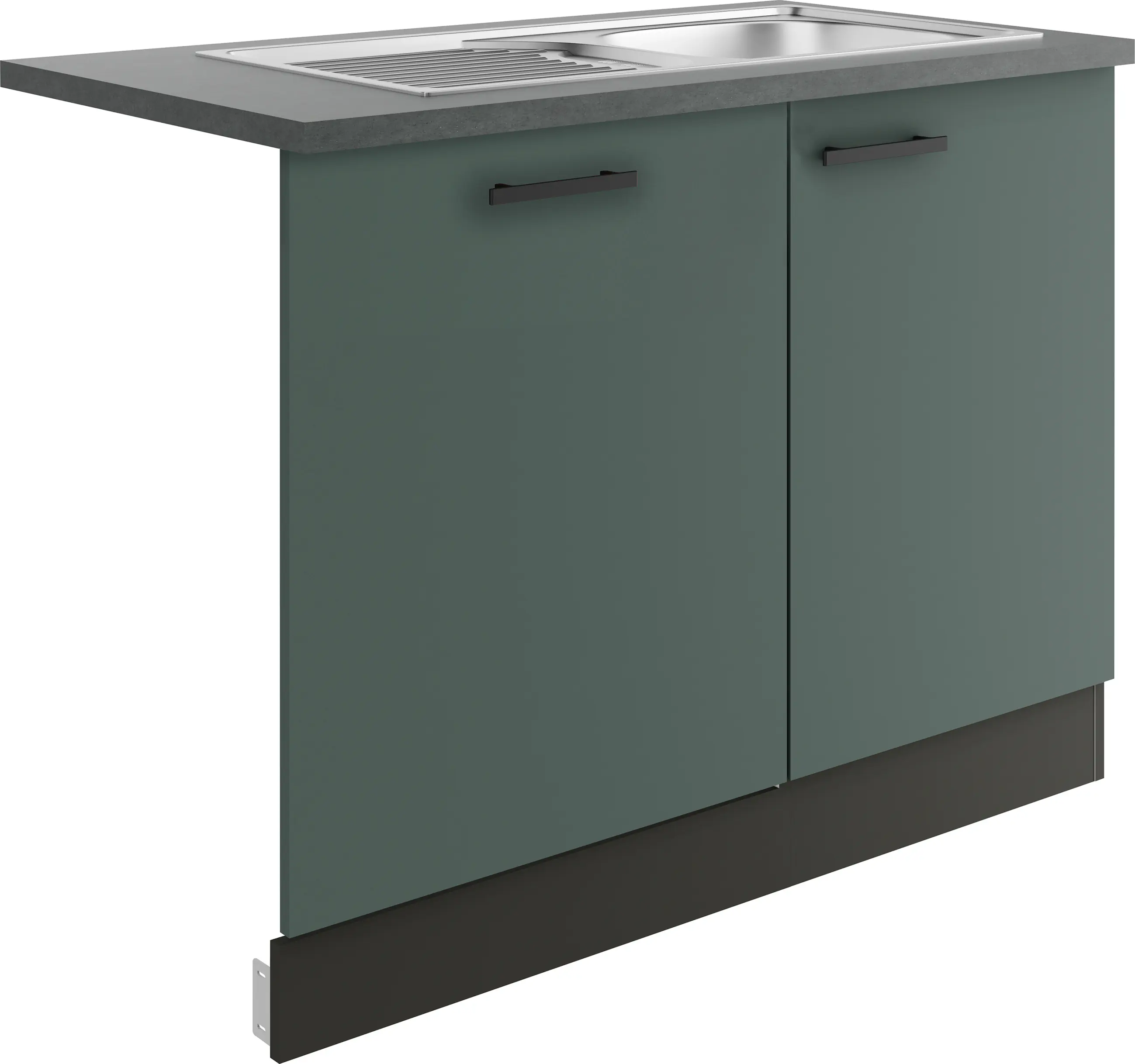 Optifit Spüle mit Unterschrank-Set Verona 405 steingrün/anthrazit 110 cm