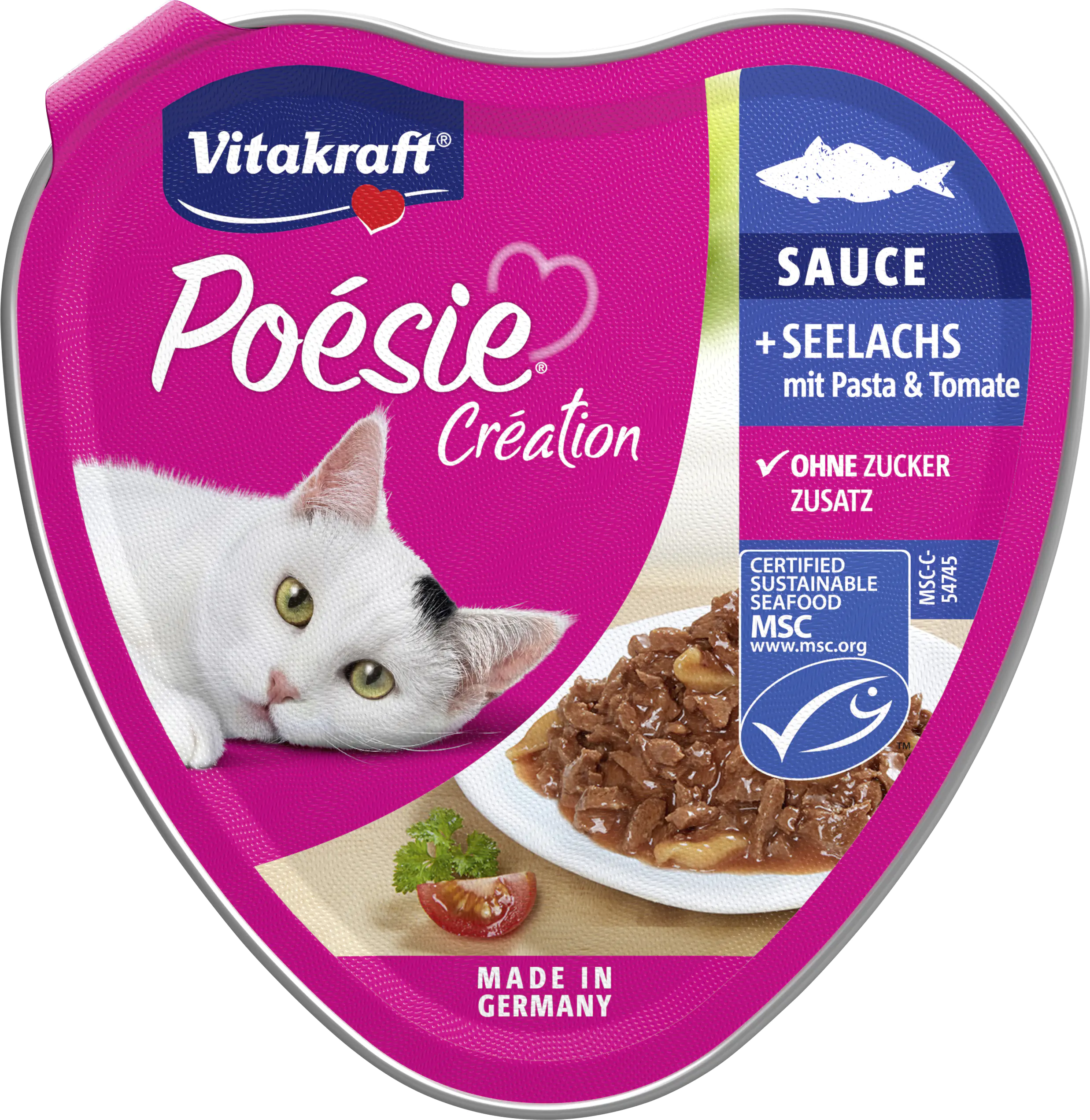 Vitakraft Poésie Katzenfutter Création Seelachs mit Pasta in Sauce 85 g