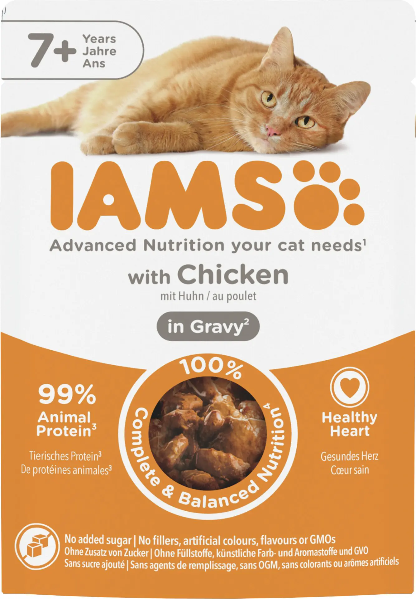 Iams Advanced Nutrition Katzennassfutter Senior 85 g Huhn in Sauce