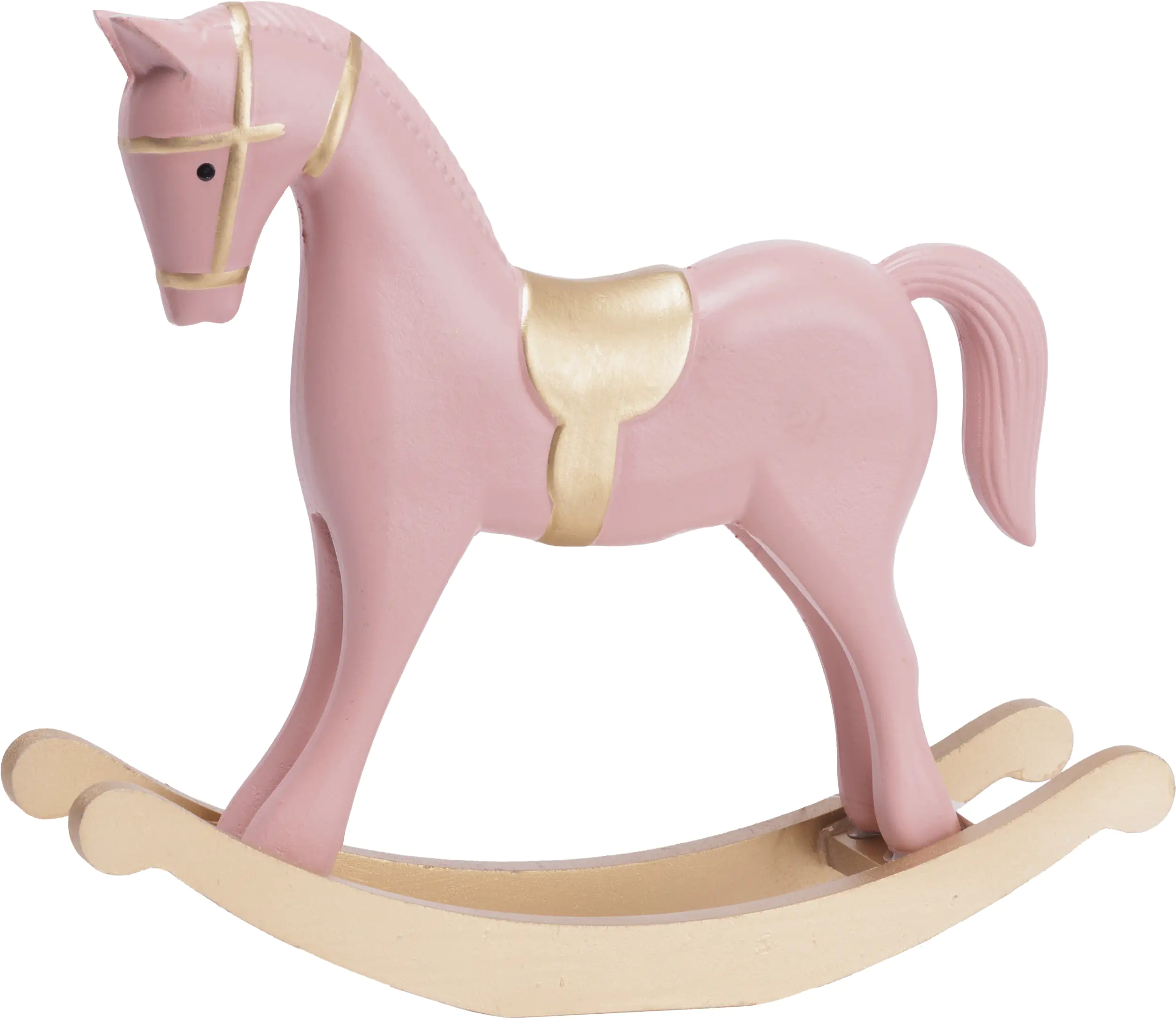 TrendLine Dekofigur Schaukelpferd 27 x 23 cm rosa gold