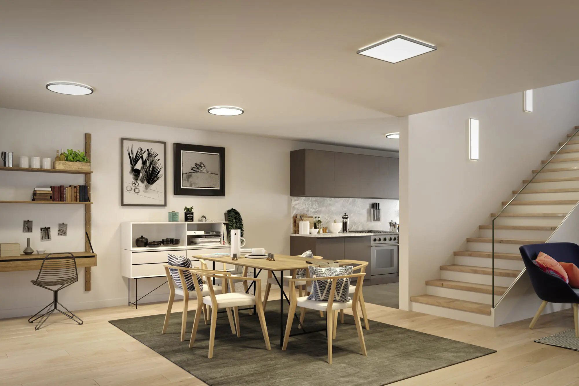 Paulmann LED Panel Atria Shine chrom-matt Ø 42 cm neutralweiß dimmbar