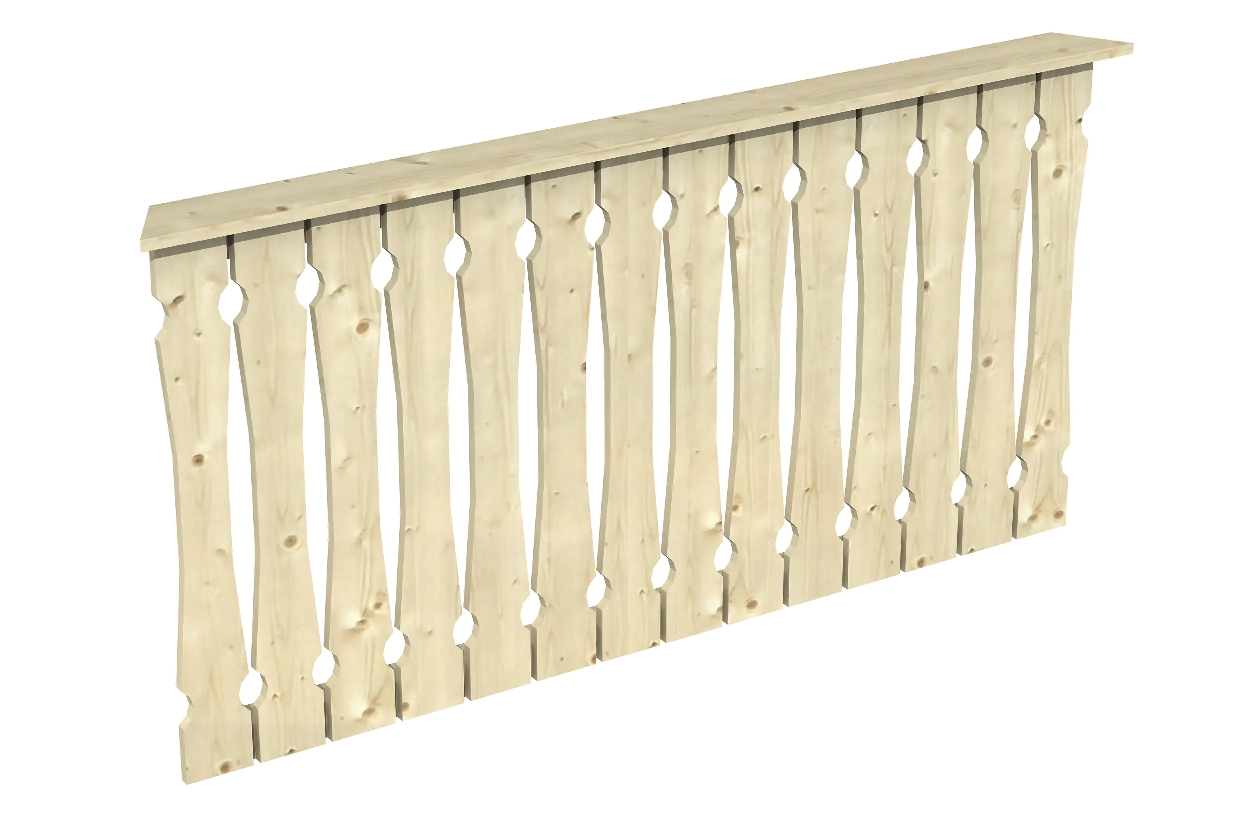 SKAN HOLZ Brüstung Balkonschalung 180 x 96 cm, Fichte, natur
