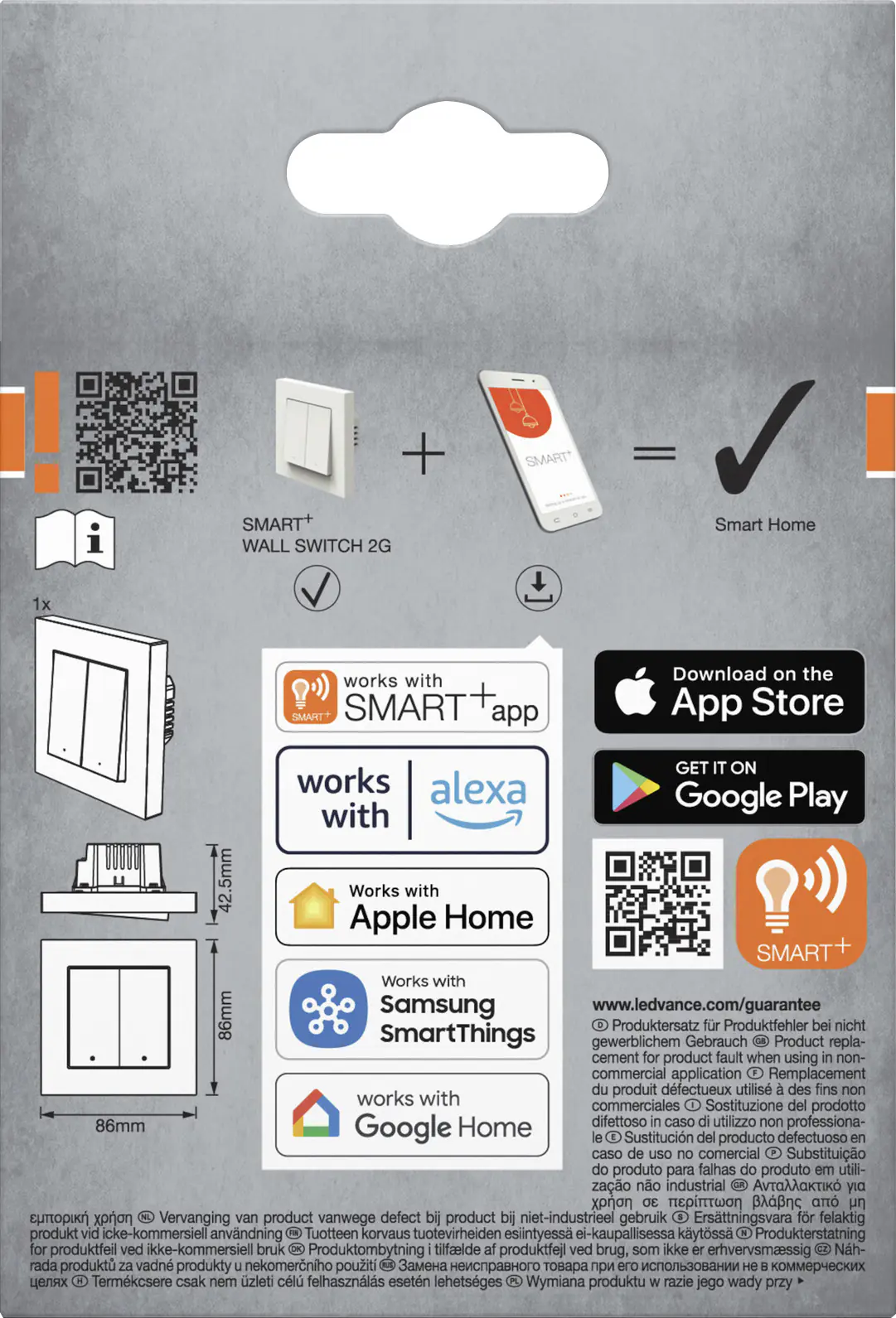 Osram Wandschalter Smart+ WiFi MATTER WALL SWITCH 2G weiß
