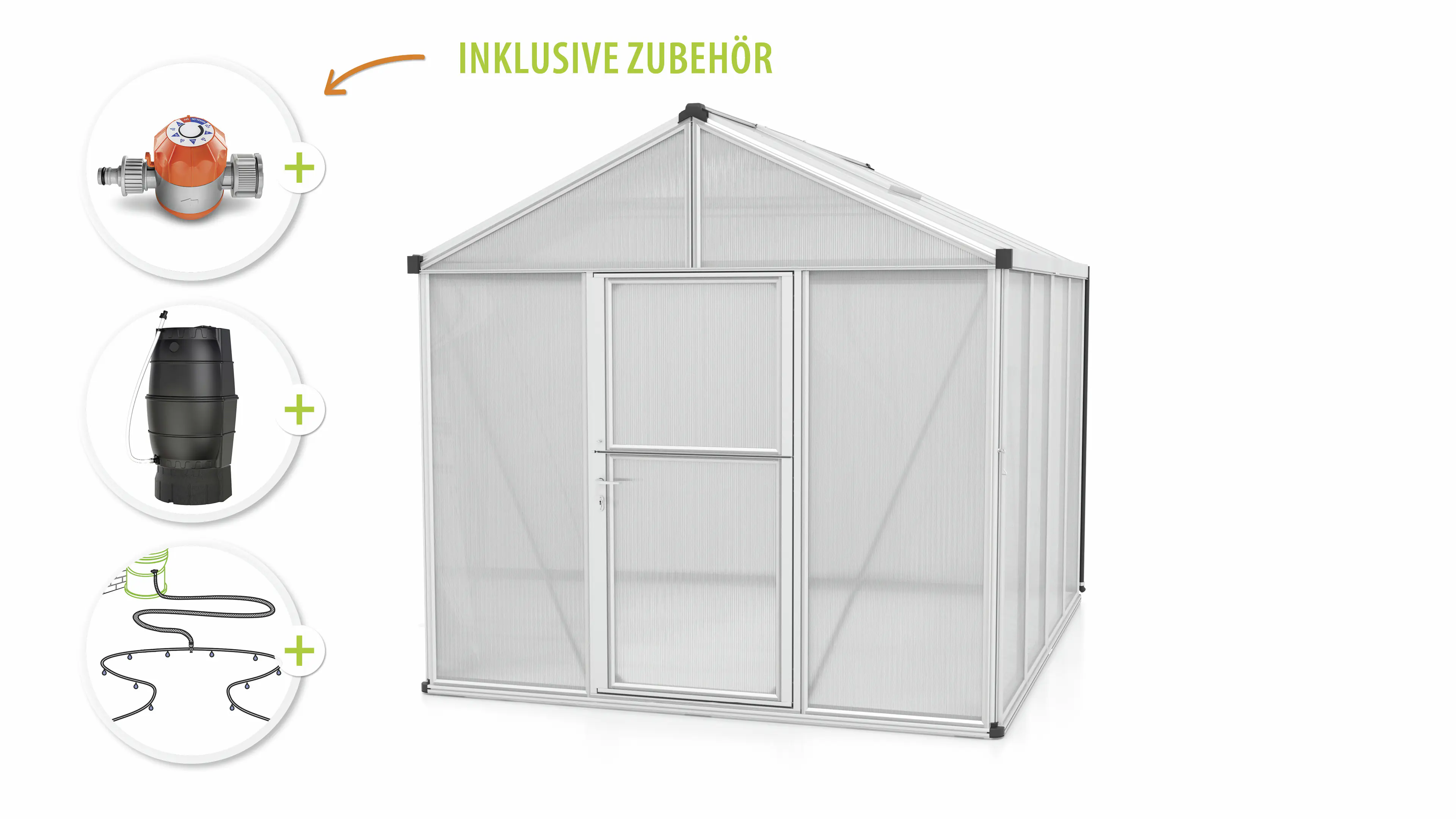Vitavia Gewächshaus-Set Zeus 8100 HKP 16 mm alu 266 x 324 cm 