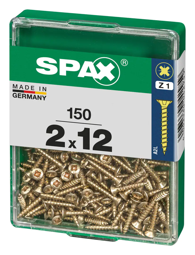 Spax Universalschrauben 2.0 x 12 mm PZ 1 - 150 Stk. Spax Universalschrauben 2.0 x 12 mm PZ 1 - 150 Stk.