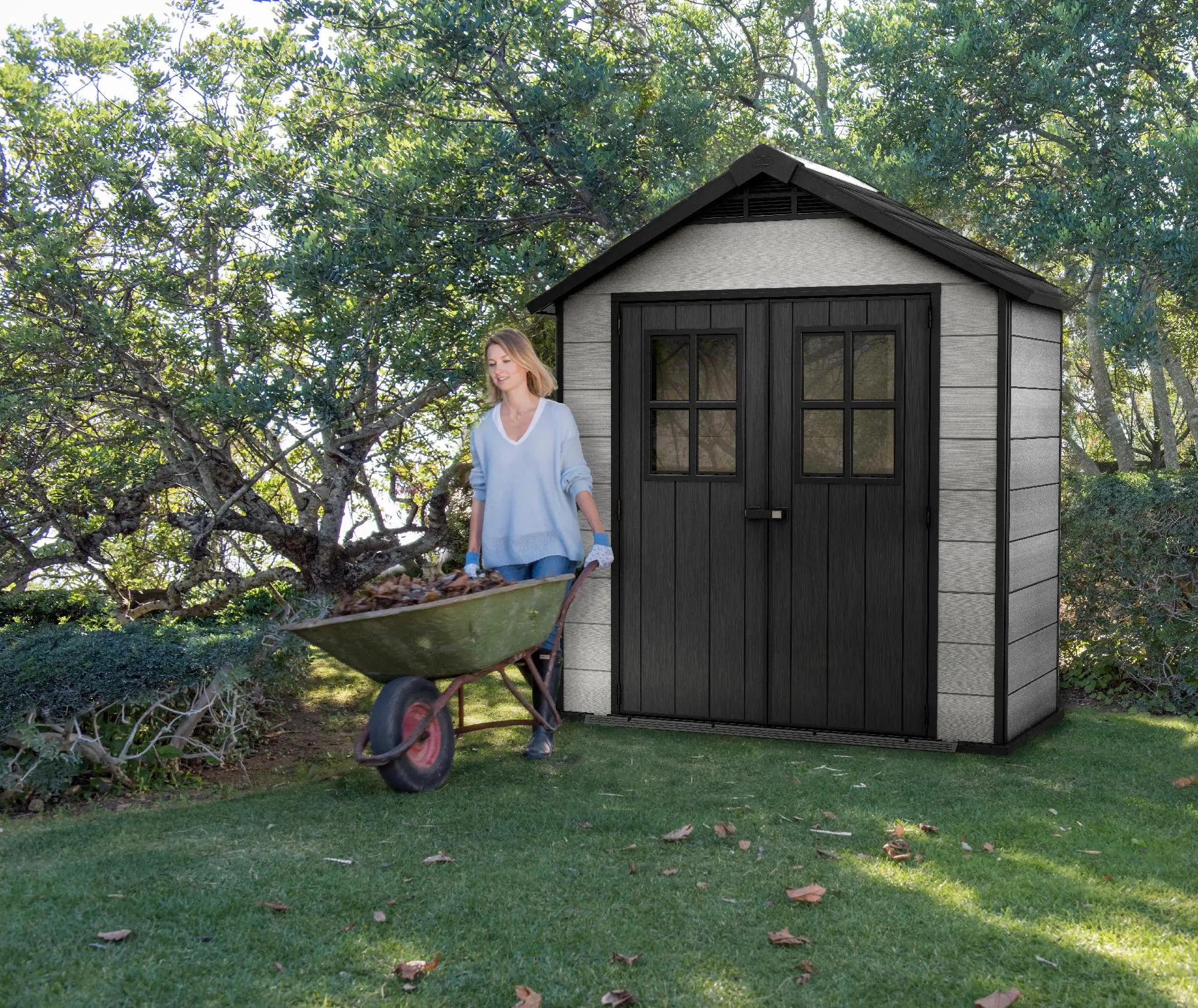 Keter Gerätehaus Oakland 754, Grau, 4,3m³, 229,6 x 124,8 x 253 cm, Duotech Struktur Keter Gerätehaus Oakland 754, Grau, 4,3m³, 229,6 x 124,8 x 253 cm, Duotech Struktur