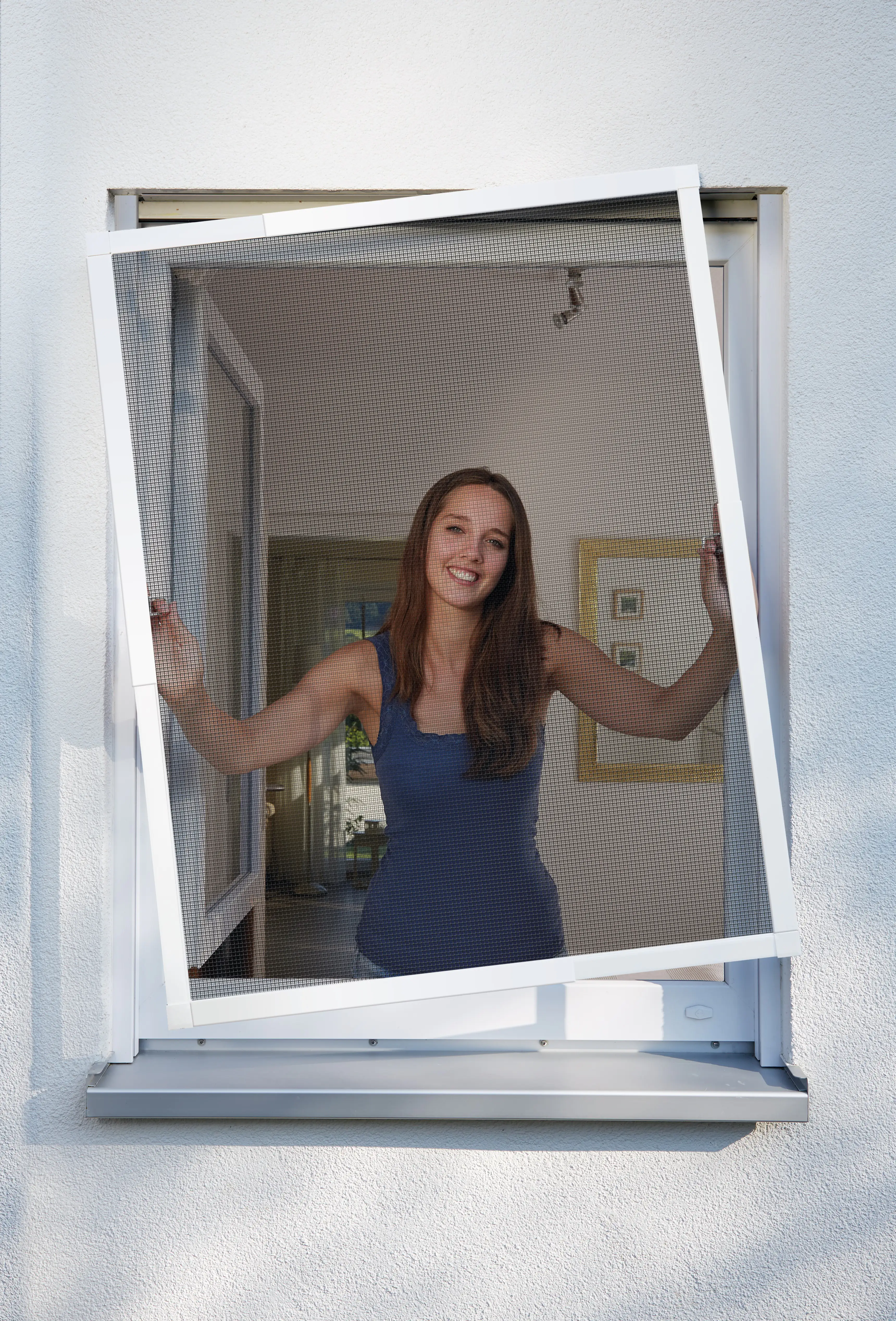 Schellenberg Fliegenschutz-Fenster TELESCOPE 60 x 70 - 100 x 120 cm anthrazit/weiß