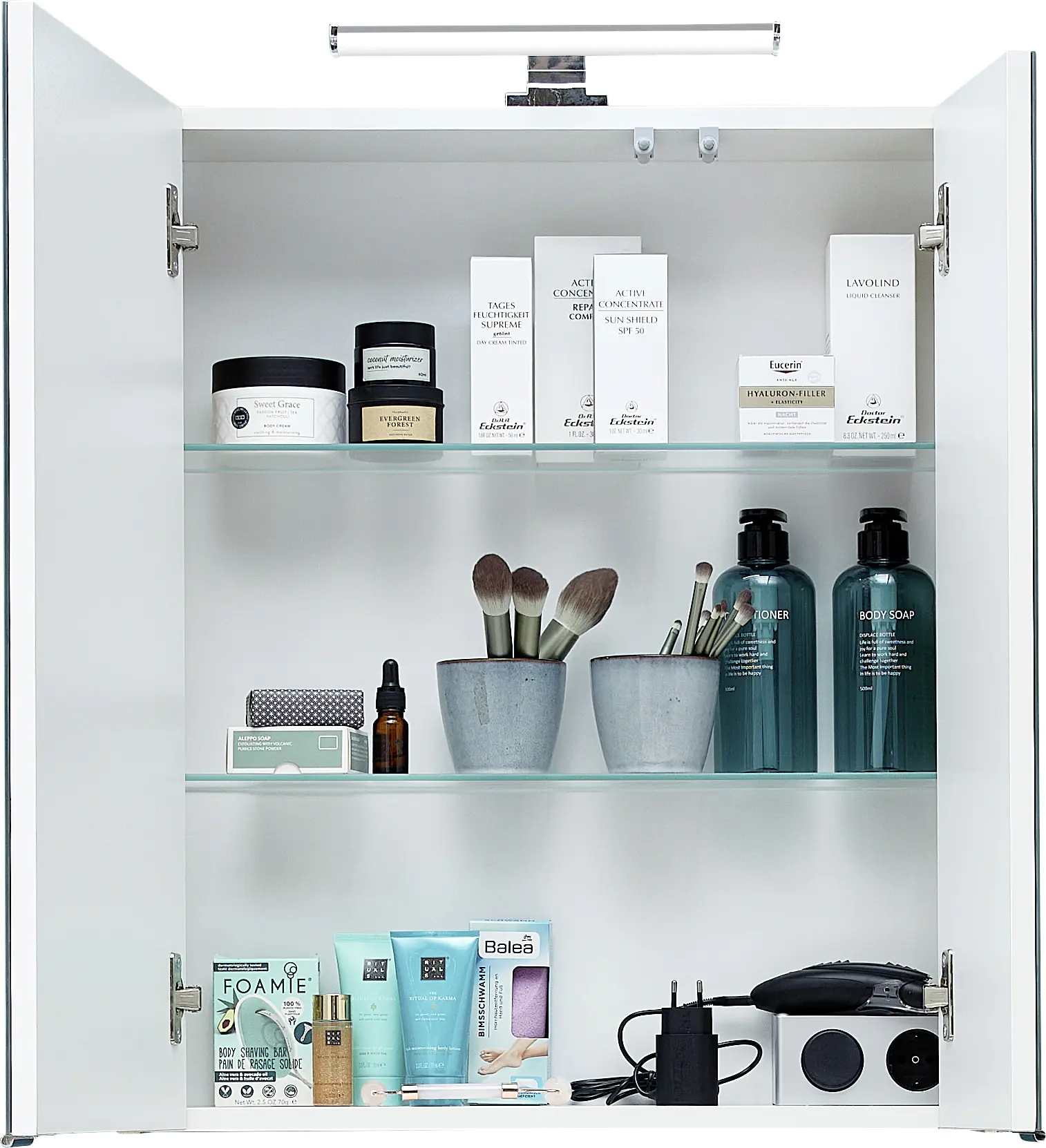 Pelipal Spiegelschrank Quickset 85-III LED-Aufsatzleuchte Polar Pinie 60 cm