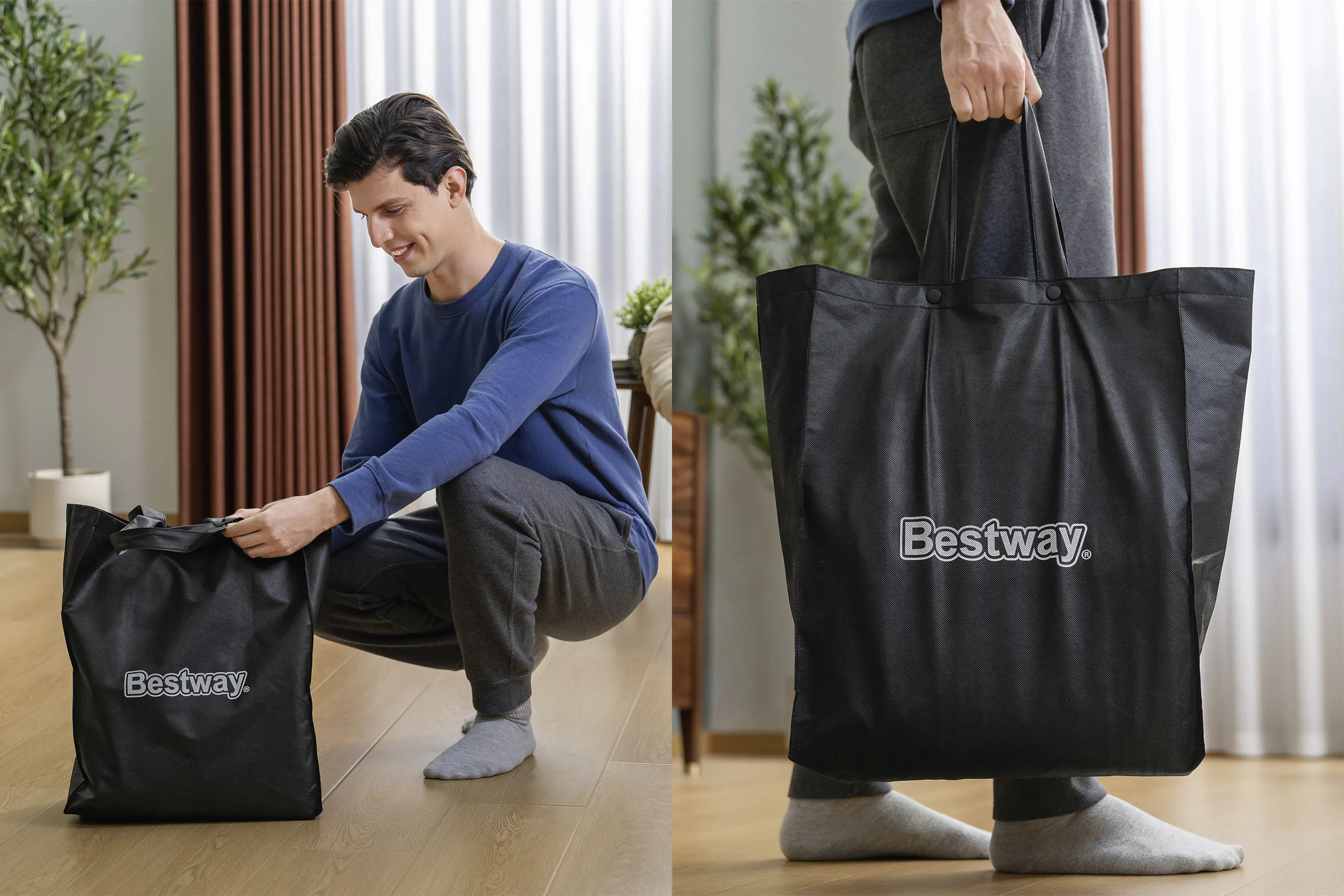 Bestway Luftbett SleepSupport für 2 Personen 203 x 152 cm mit integrierter Elektropumpe 