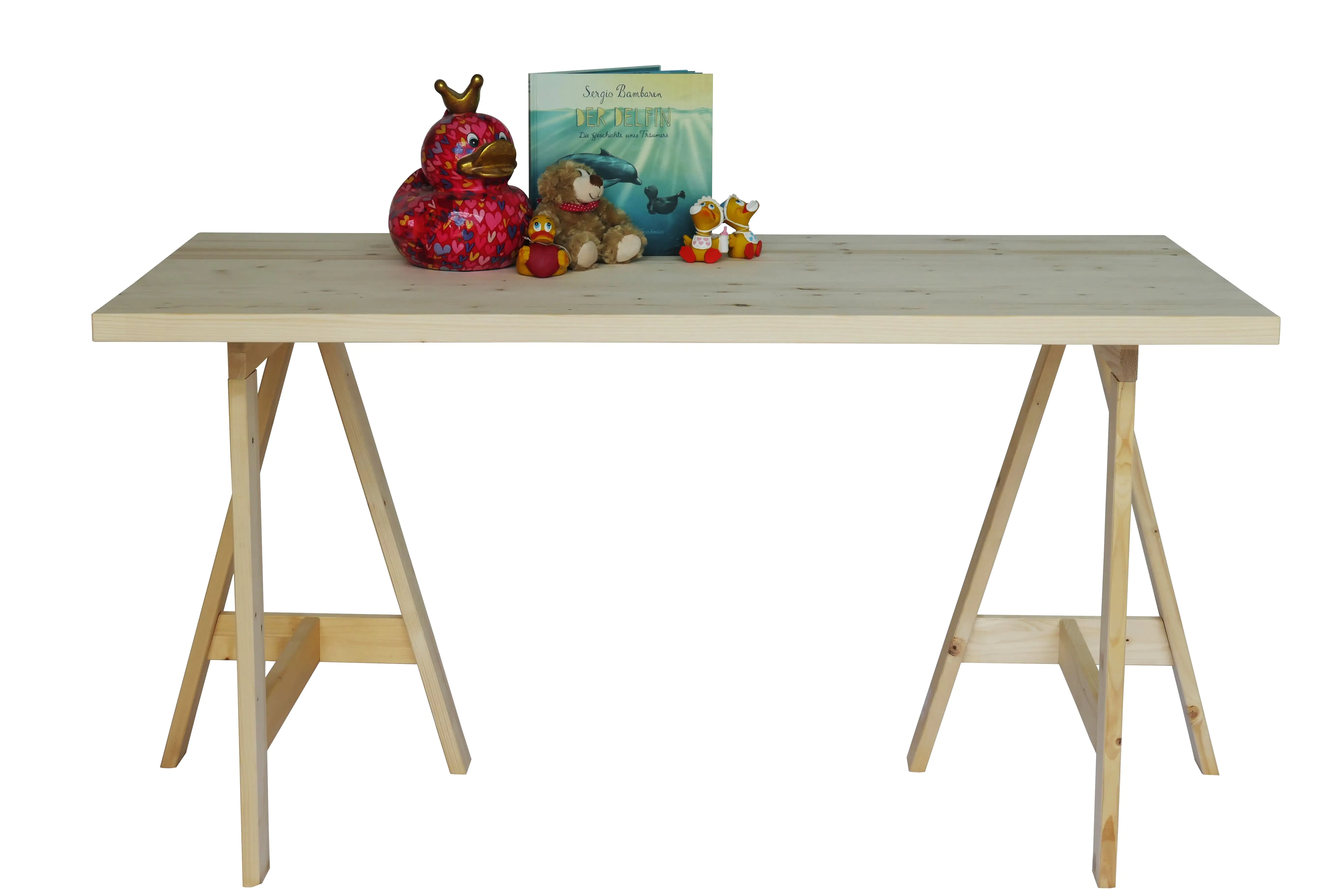 Mehrzwecktisch als SET incl. Tischbeine Fichte massiv unbehandelt