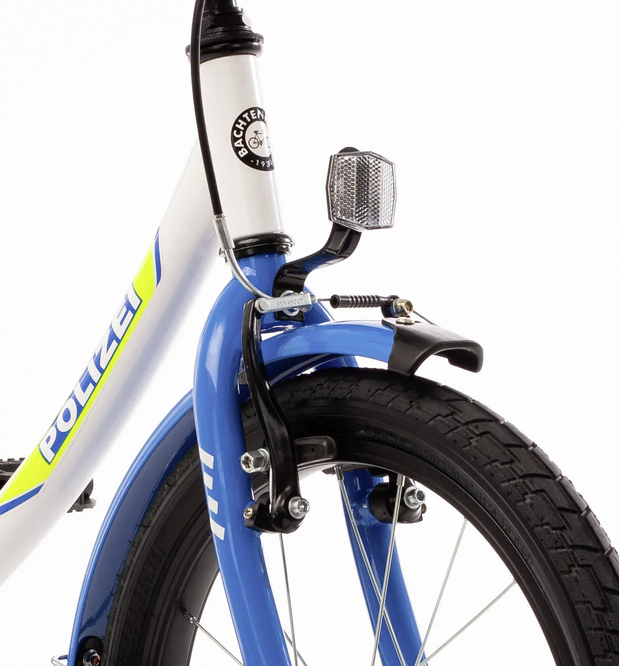 Bachtenkirch Kinderfahrrad Polizei 14 Zoll kristallweiß/blau/neon