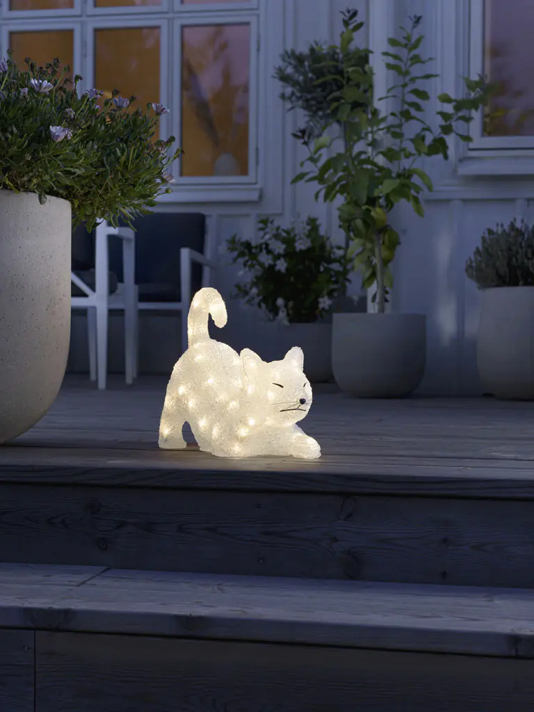 Konstsmide LED Katze Acryl klar 35cm x 14cm x 28cm
