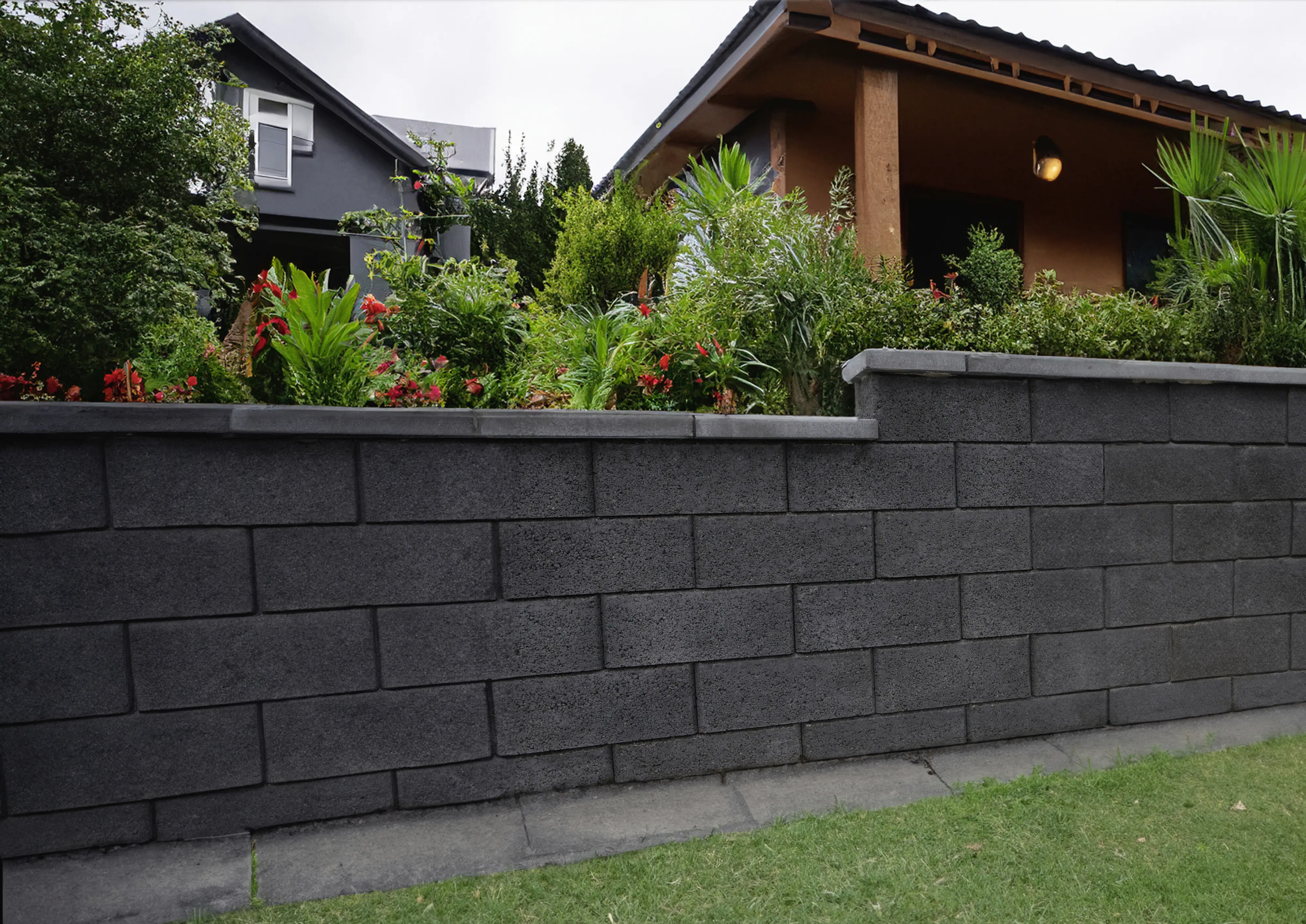 EHL Mauerstein Planomur Halbstein 25 x 25 x 20 cm anthrazit