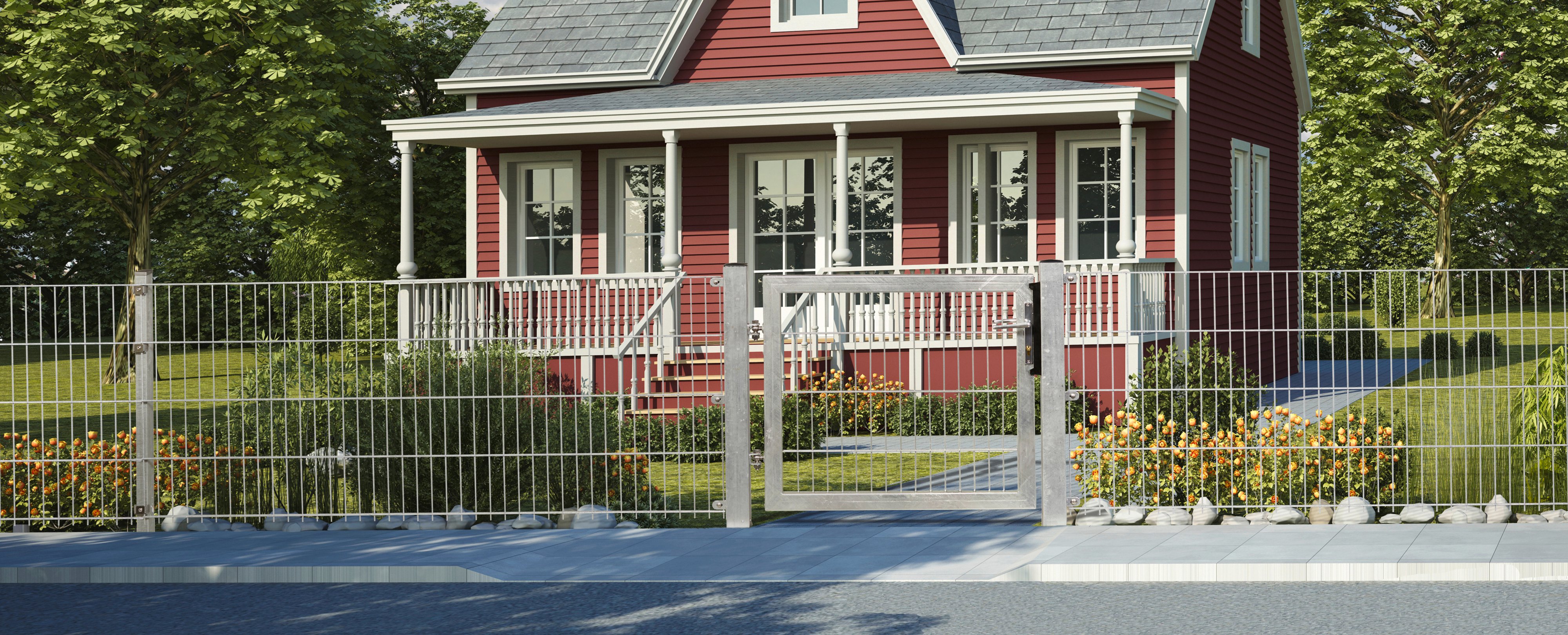 Floraworld Doppelstabmatte-Zaun Comfort 201 x 103 cm feuerverzinkt