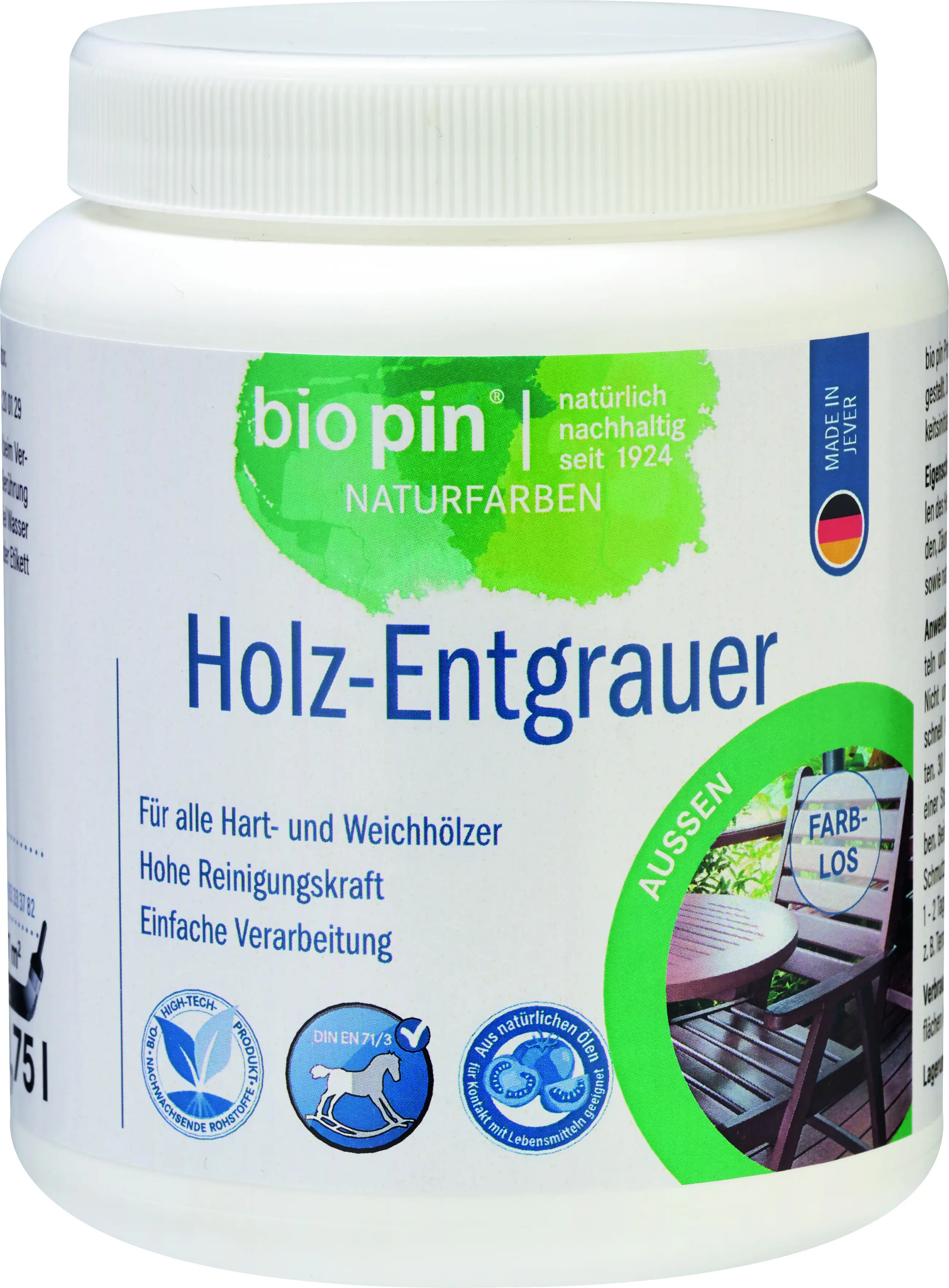 Biopin Naturfarben Holz-Entgrauer 1 L farblos