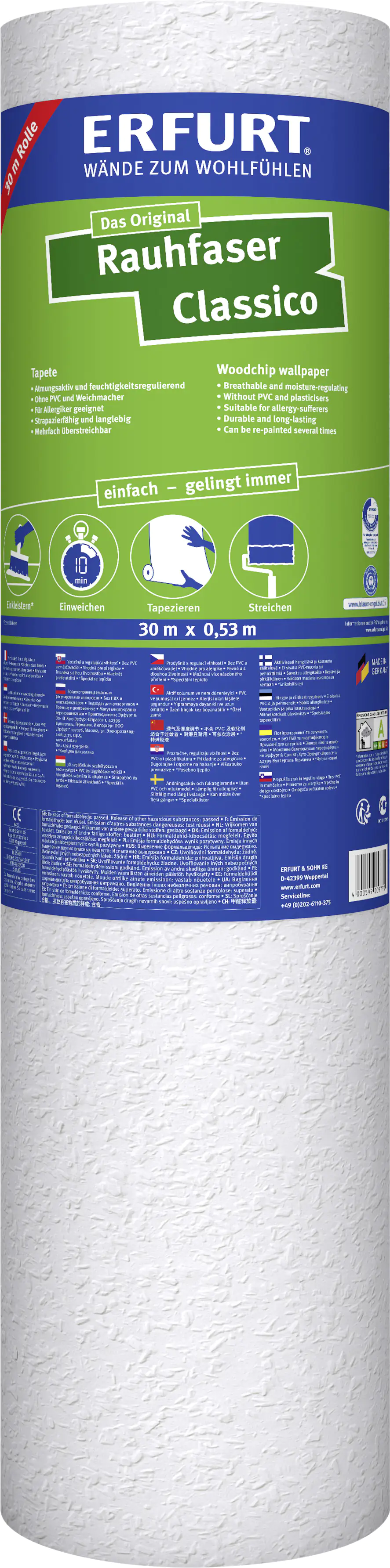 Erfurt Rauhfaser Classico weiß 20 x 0,53 m kaufen Globus Baumarkt