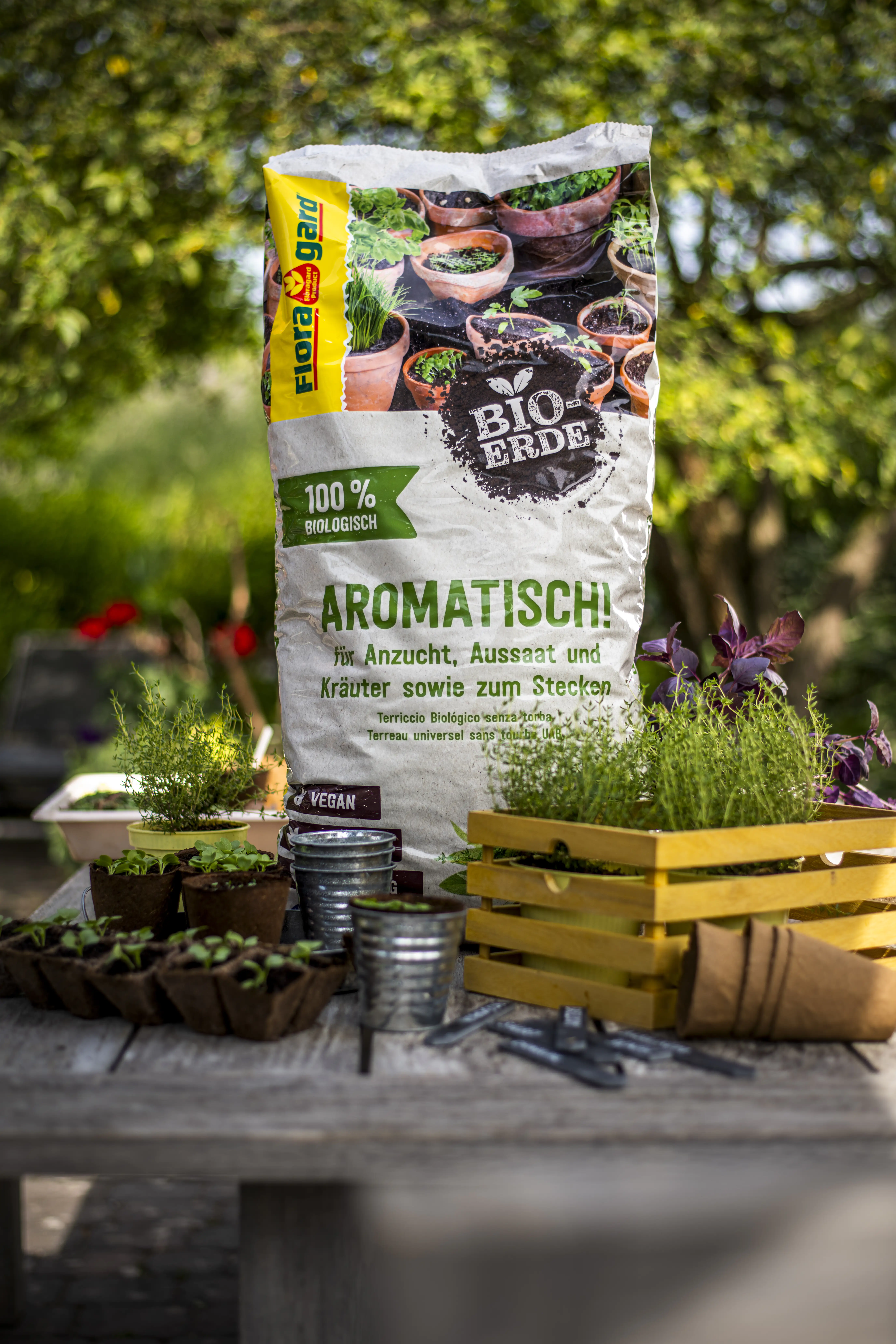4006398410304_4 Floragard Bio Kräutererde Aromatisch 2 x 3 L
