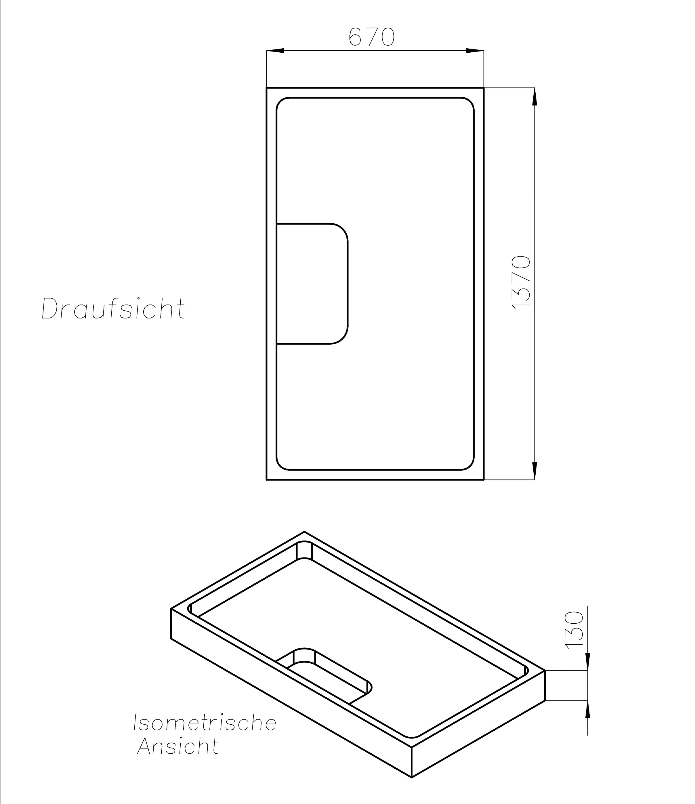 Ottofond Wannenträger Maui R 1370 x 670 mm