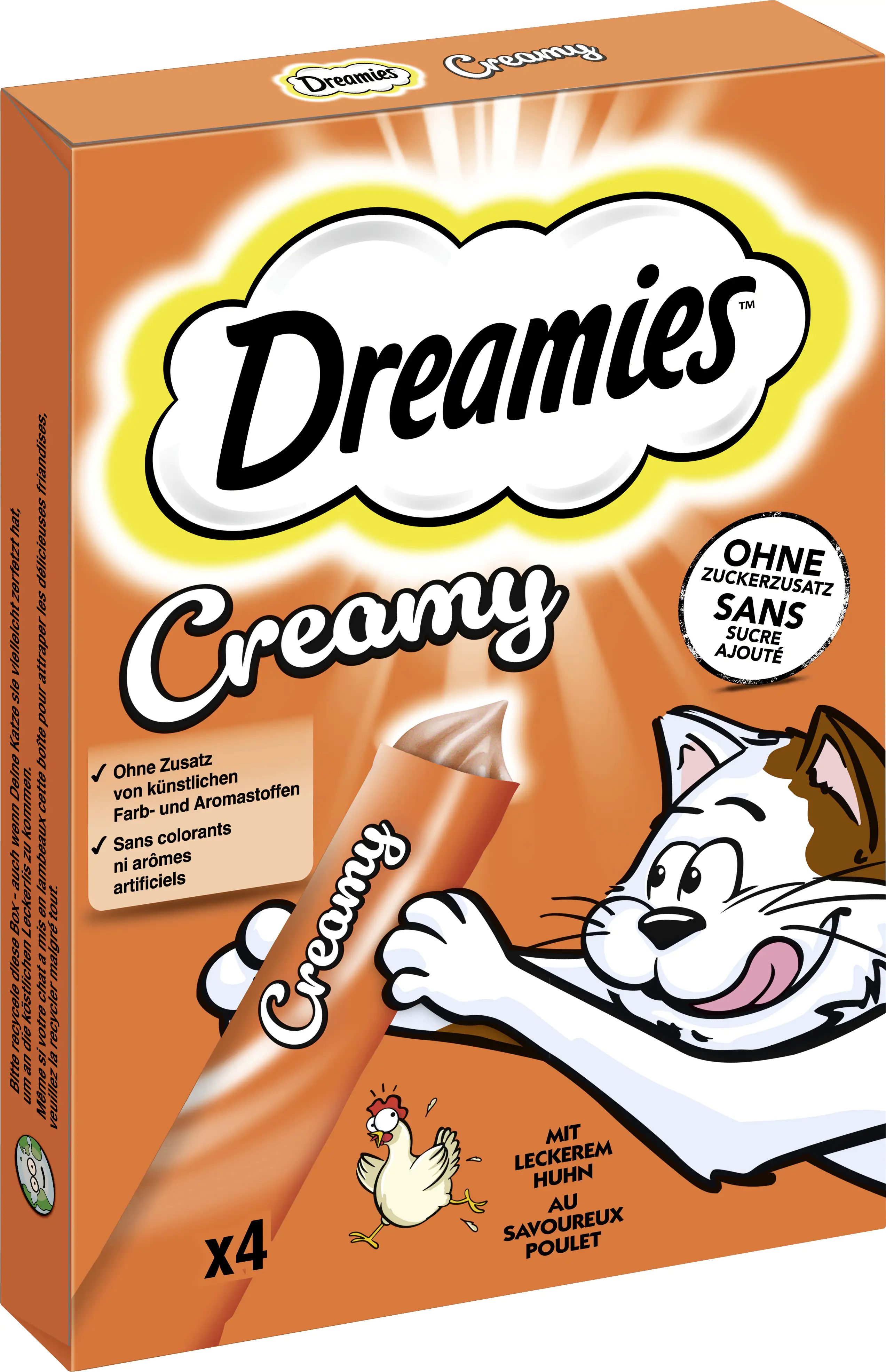 Dreamies Creamy Snacks mit Huhn Katzensnack 4 x 10 g Multipack Dreamies Creamy Snacks mit Huhn Katzensnack 4 x 10 g Multipack